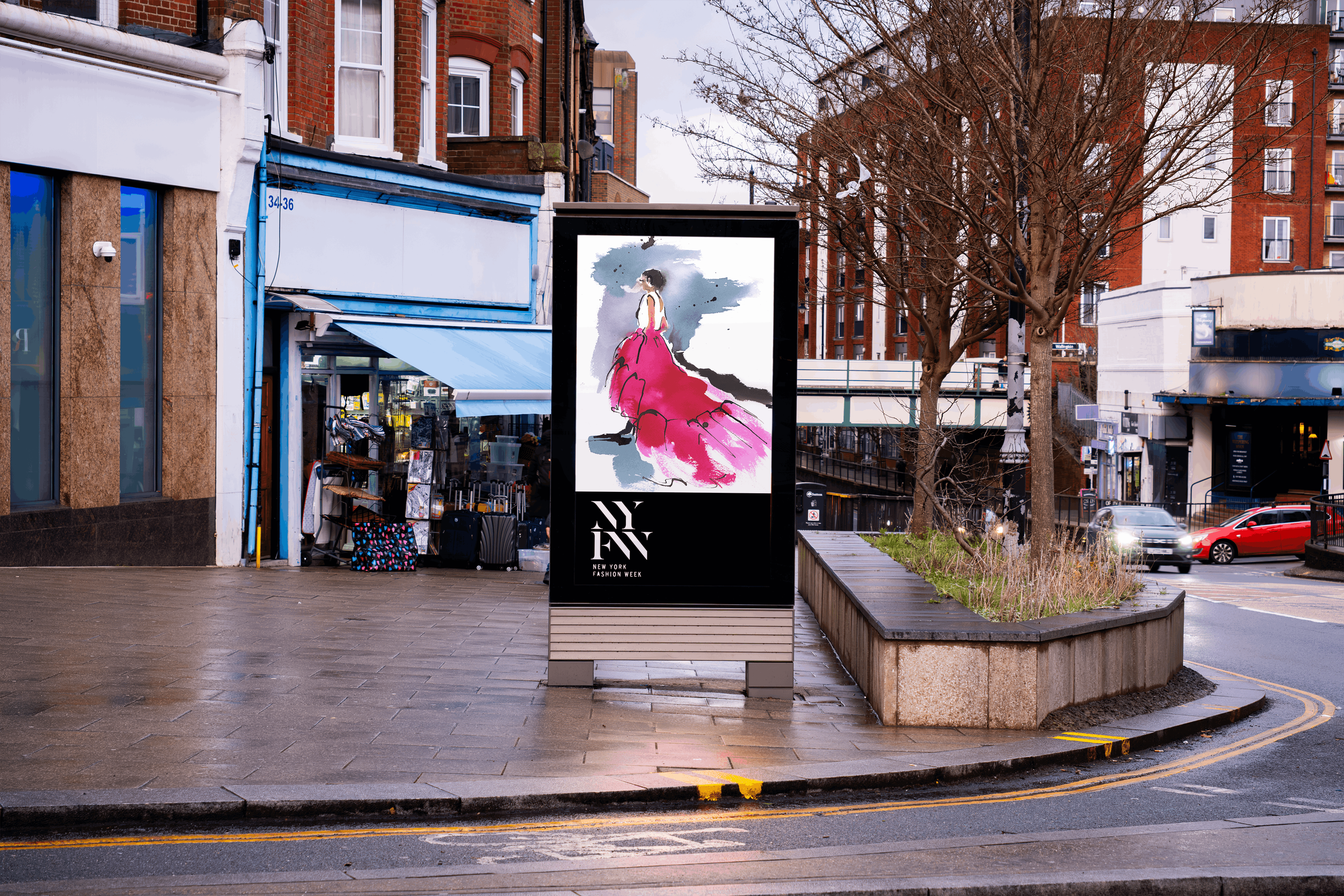 Mock fashion event illustration for New York Fashion week