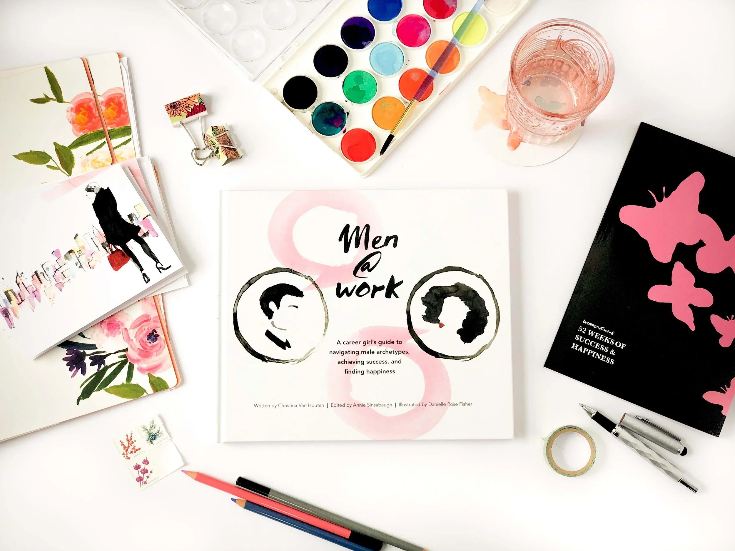 Men@Work career guide book, cover and interior fashion illustrations by Danielle Rose Fisher