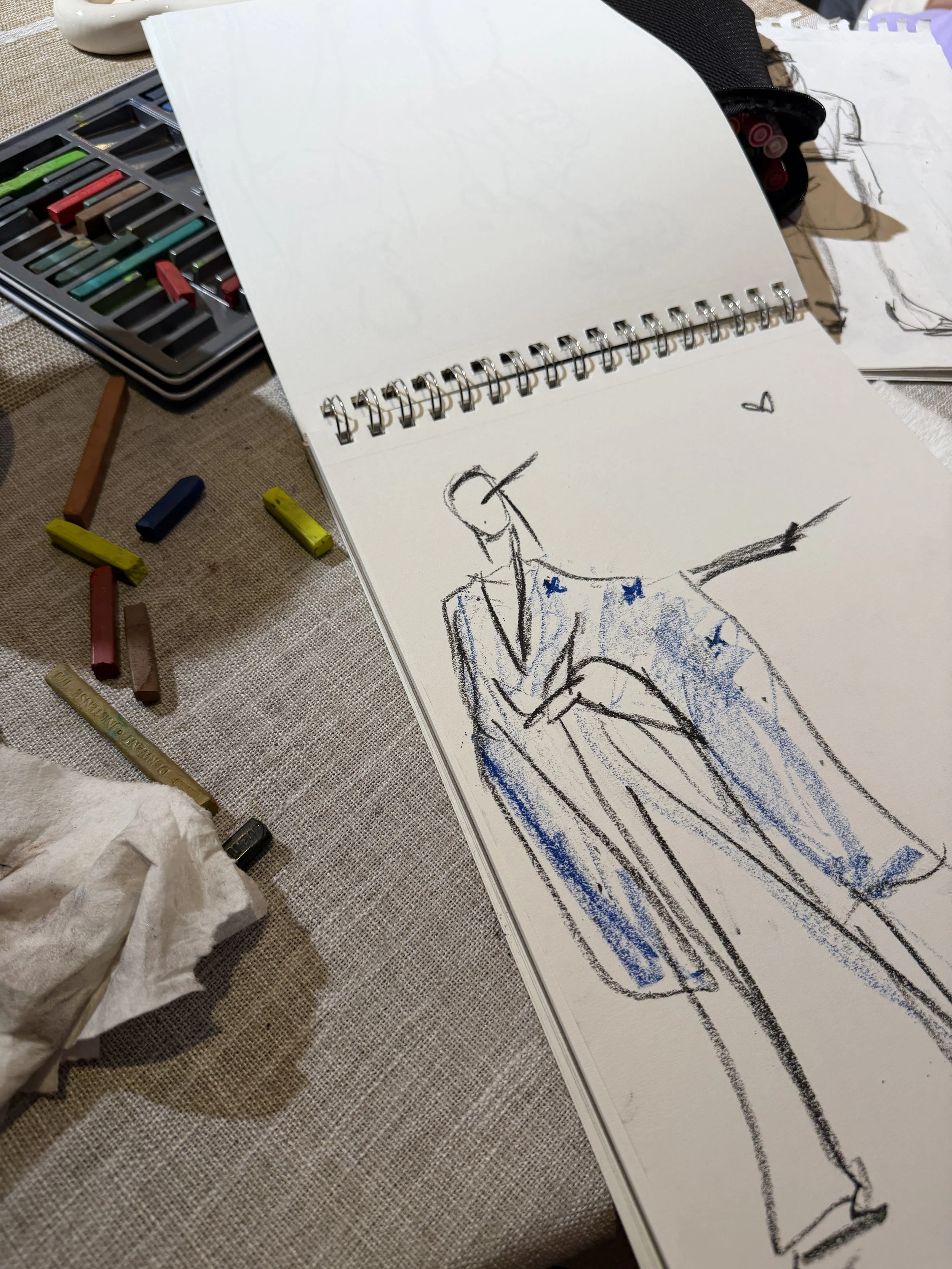 Live runway illustration at Industry City, capturing emerging designers in expressive watercolor in real time — in partnership with Brooklyn Made and the Brooklyn Chamber of Commerce.