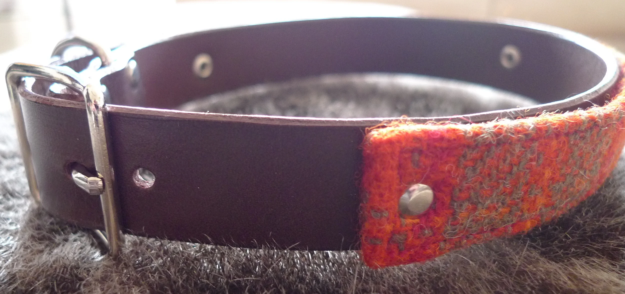 Orange and Green/Grey Harris Tweed