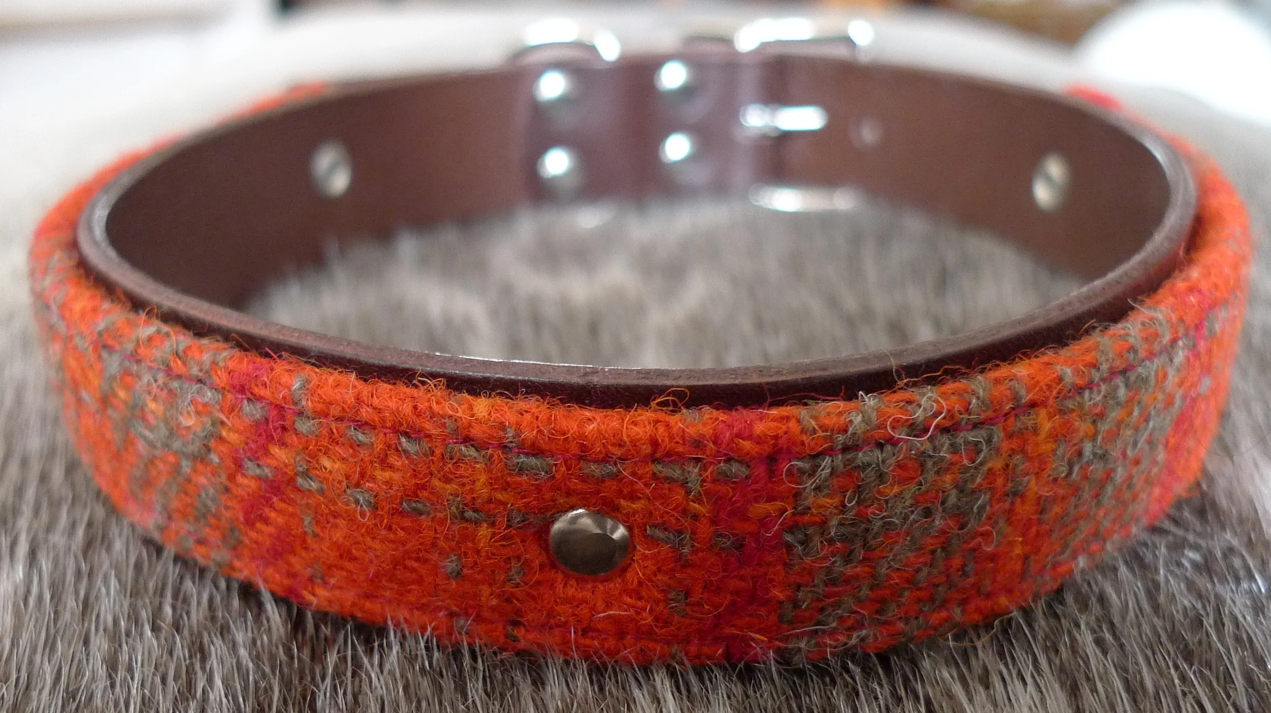 Orange and Green/Grey Harris Tweed