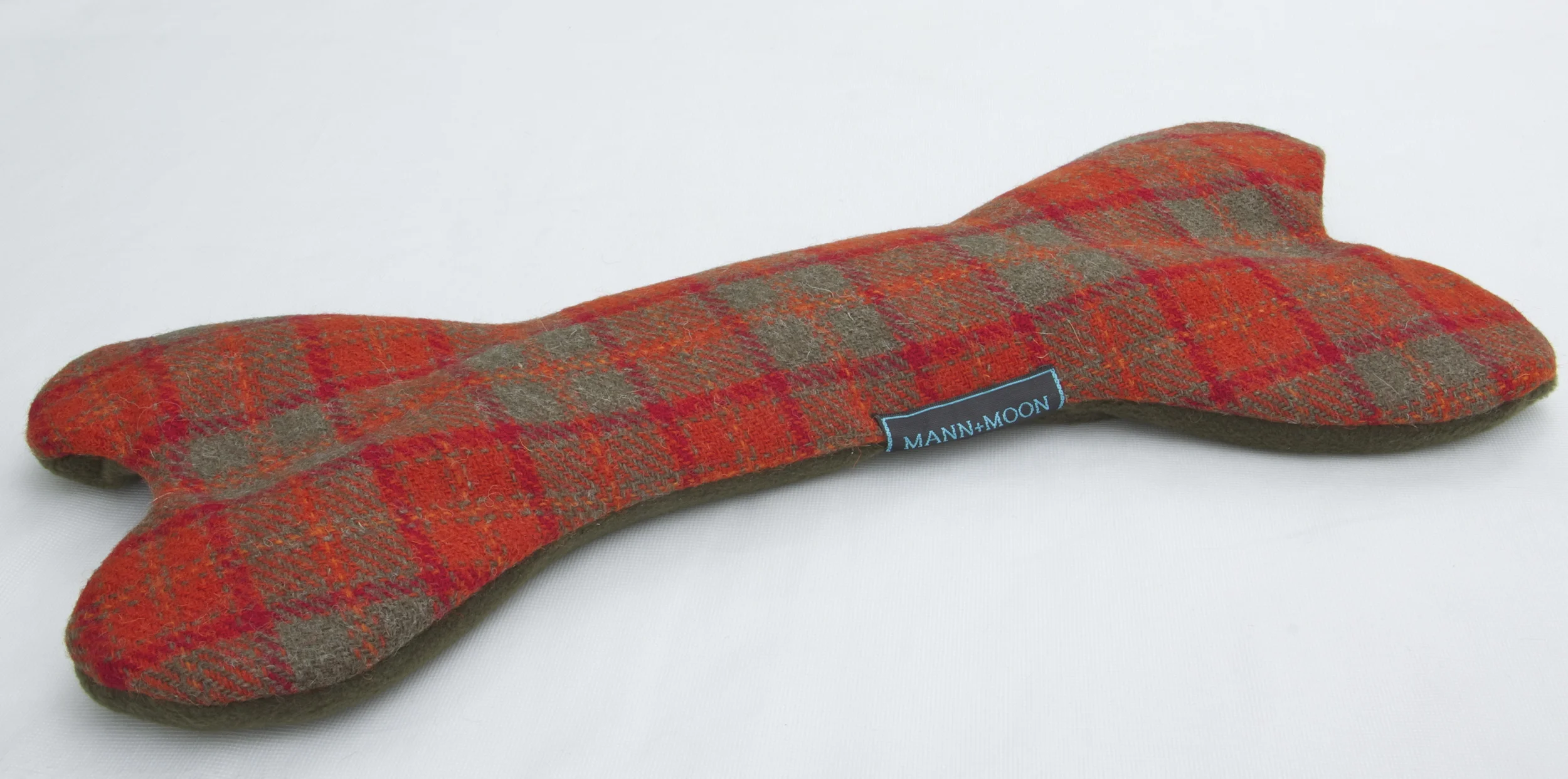 Orange and grey/green Harris Tweed Bone Heat Pad