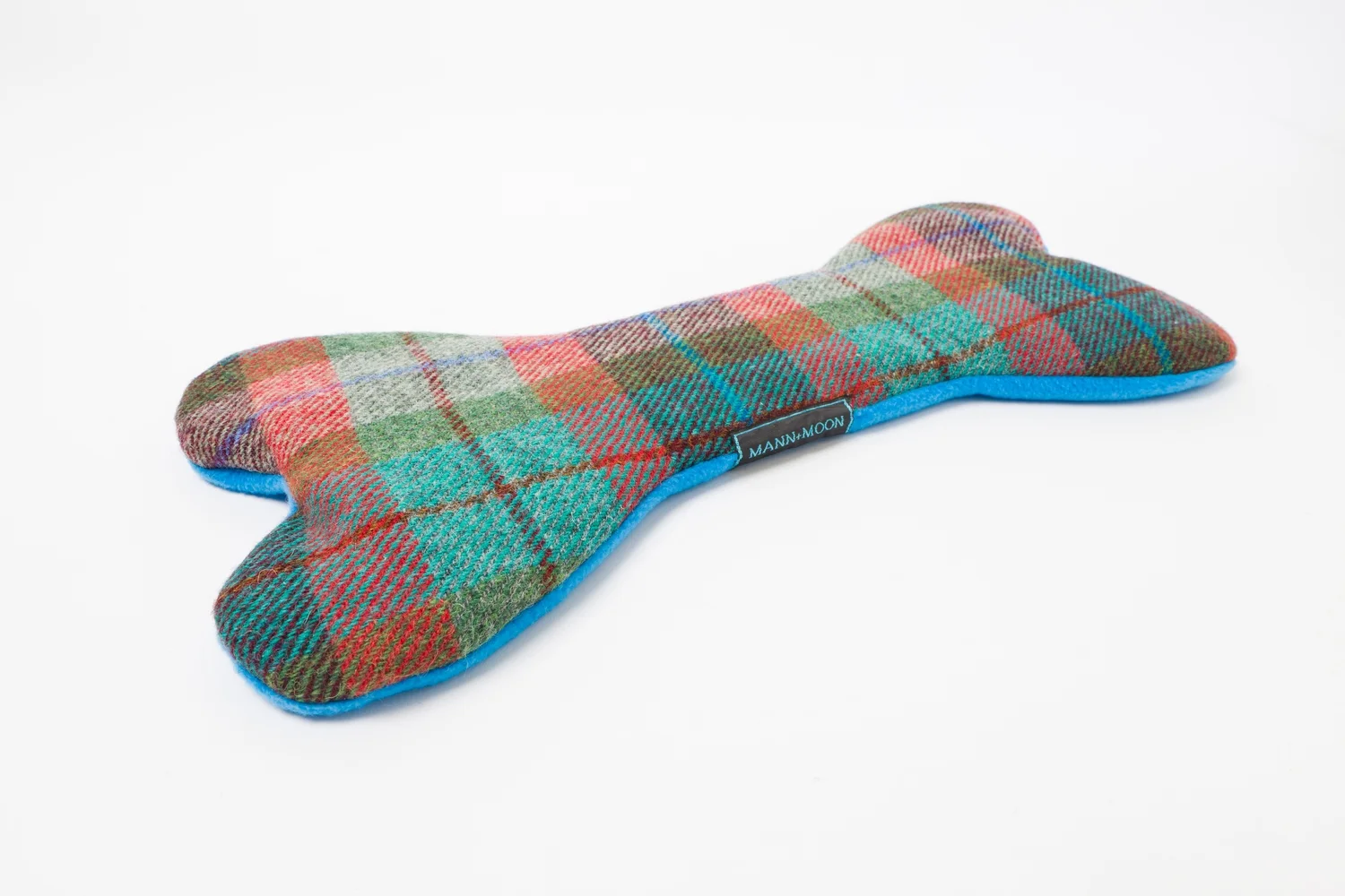 Turquoise red and brown Harris Tweed Bone Heat pad