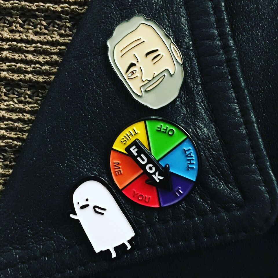 Working on my pin game. Look at bitty baby Sondheim!