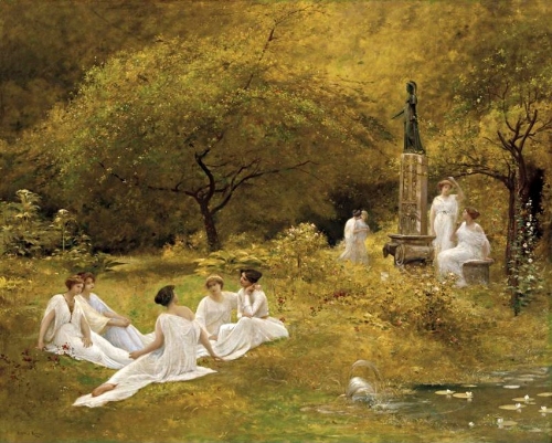 "The Muses' Garden" by Lionel-Noel Royer (1852-1926). Feel those golden vibes.
