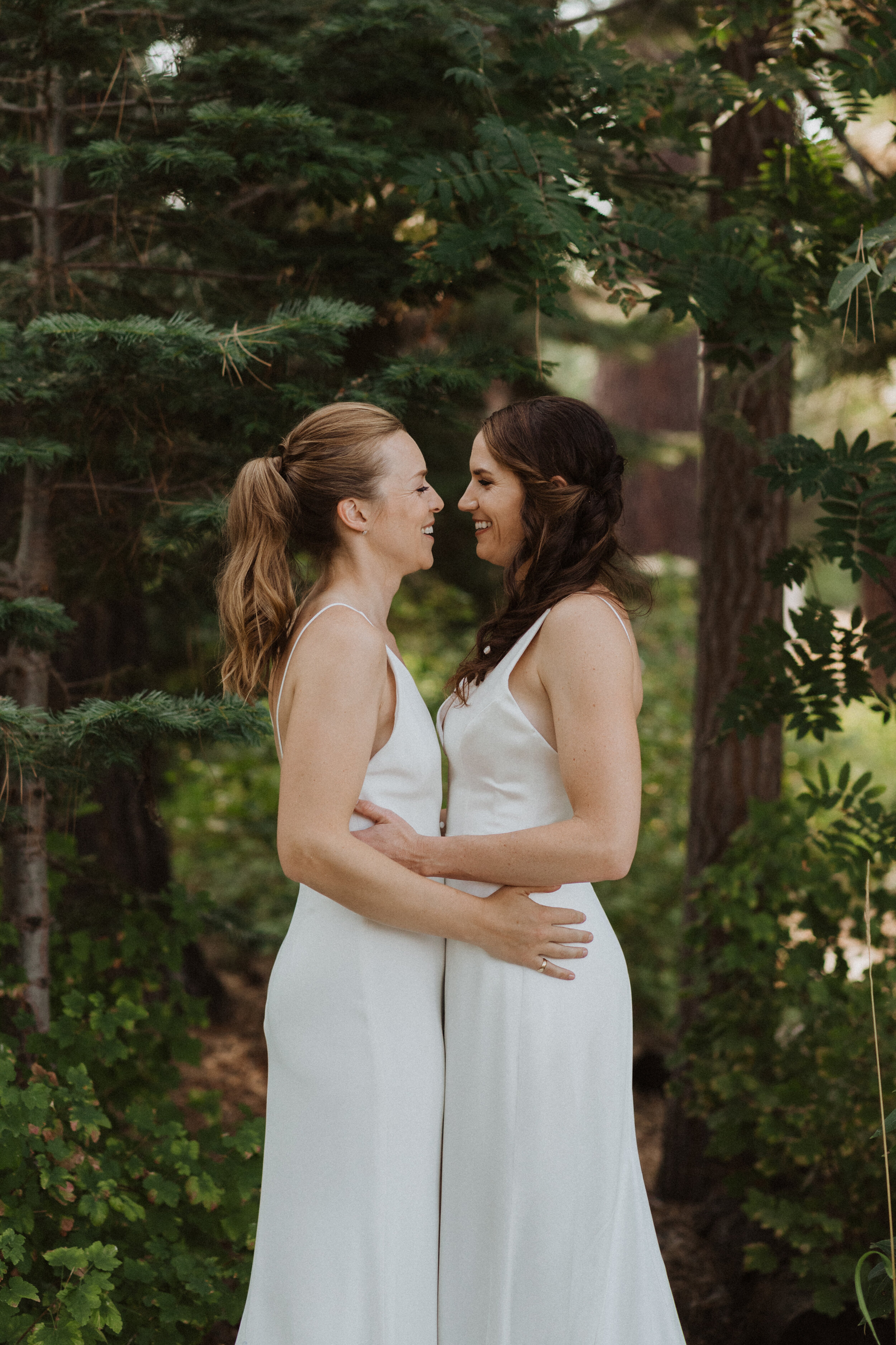  Sara and Leslie Lake Tahoe wedding in Alexandra Grecco Wedding Dresses 