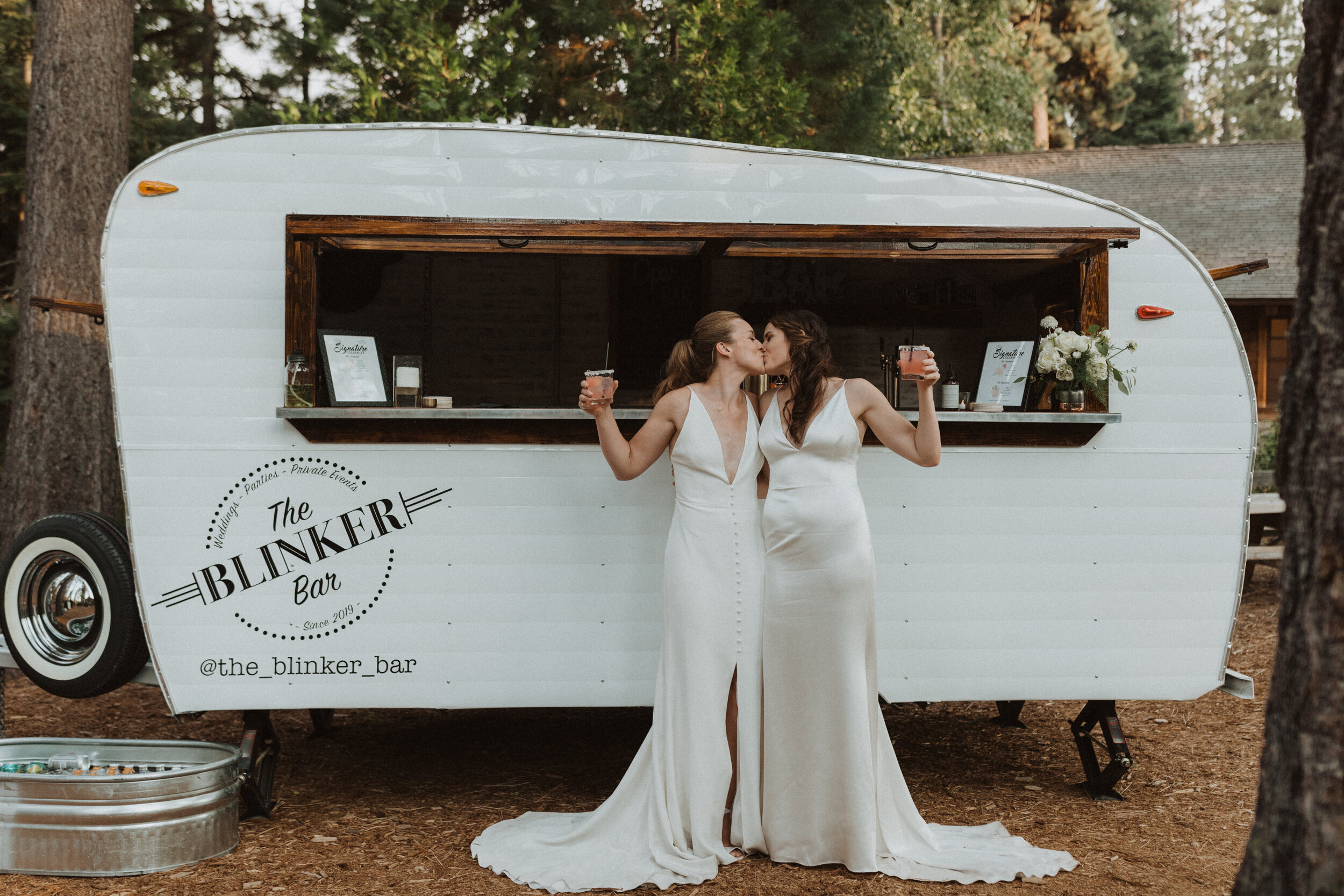  Sara and Leslie Lake Tahoe wedding in Alexandra Grecco Wedding Dresses 