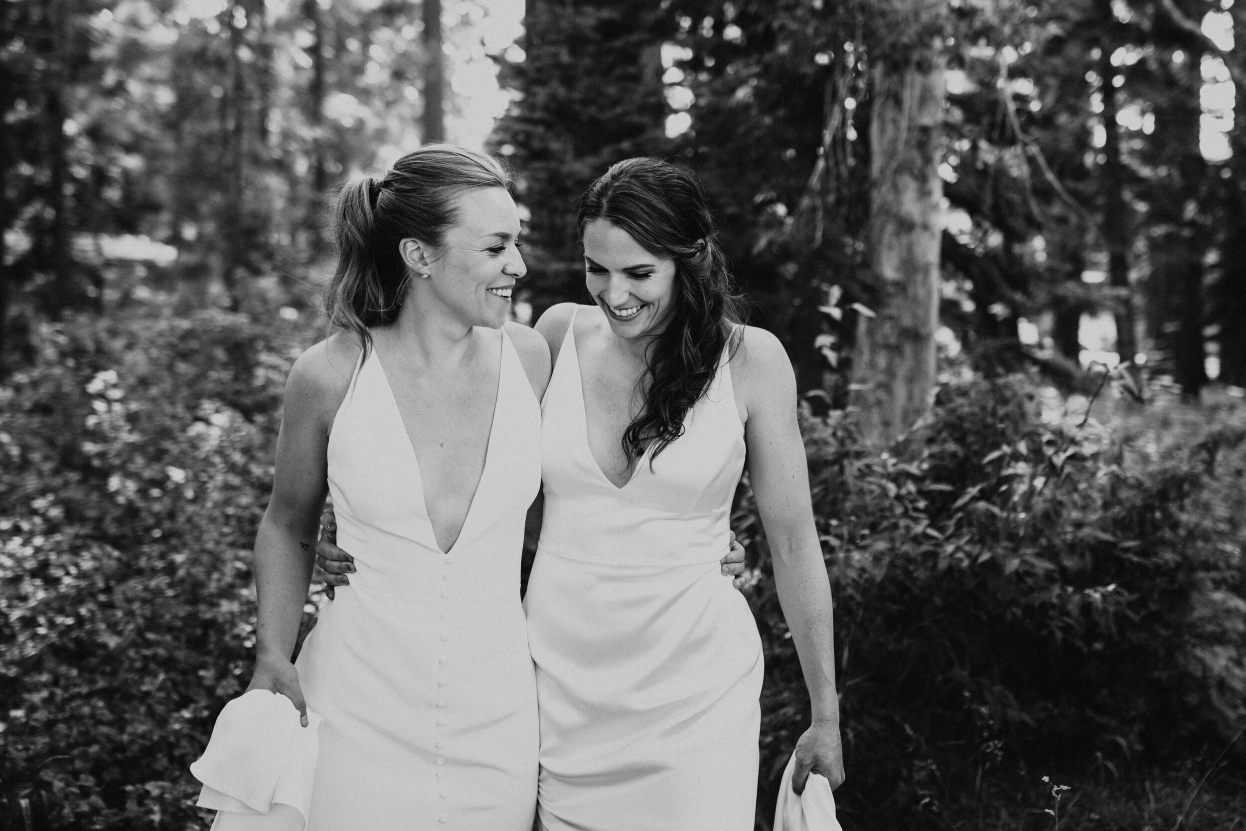  Sara and Leslie Lake Tahoe wedding in Alexandra Grecco Wedding Dresses 