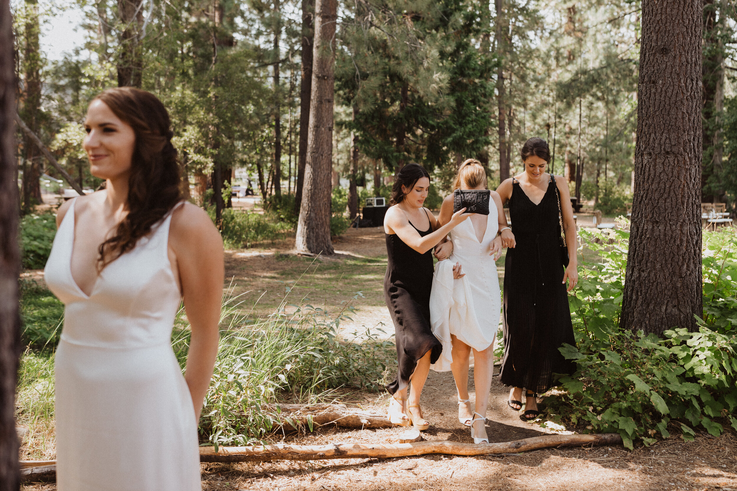  Sara and Leslie Lake Tahoe wedding in Alexandra Grecco Wedding Dresses 