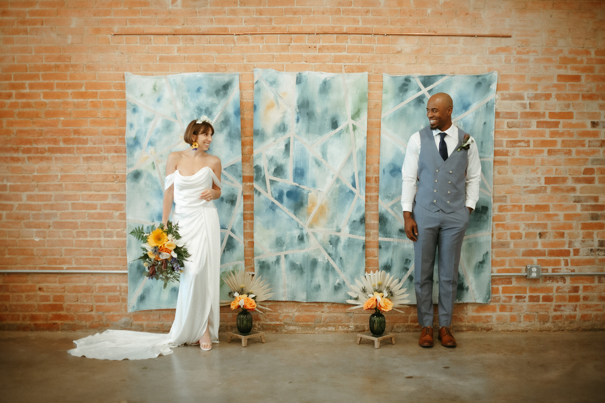  Artistic and colorful styled wedding shoot at Blanc Denver in Katherine Tash Ilaria wedding dress 