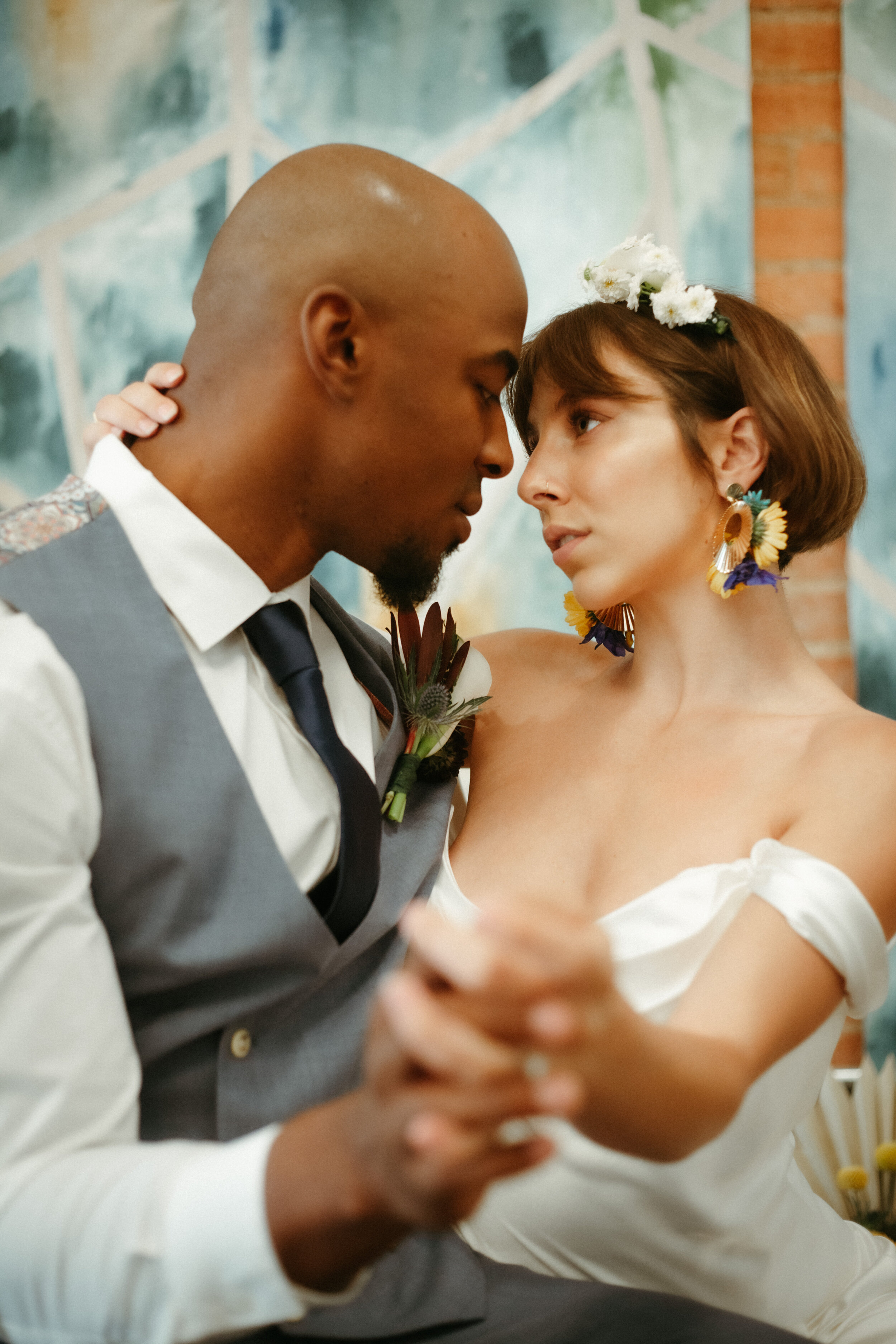  Artistic and colorful styled wedding shoot at Blanc Denver in Katherine Tash Ilaria wedding dress 