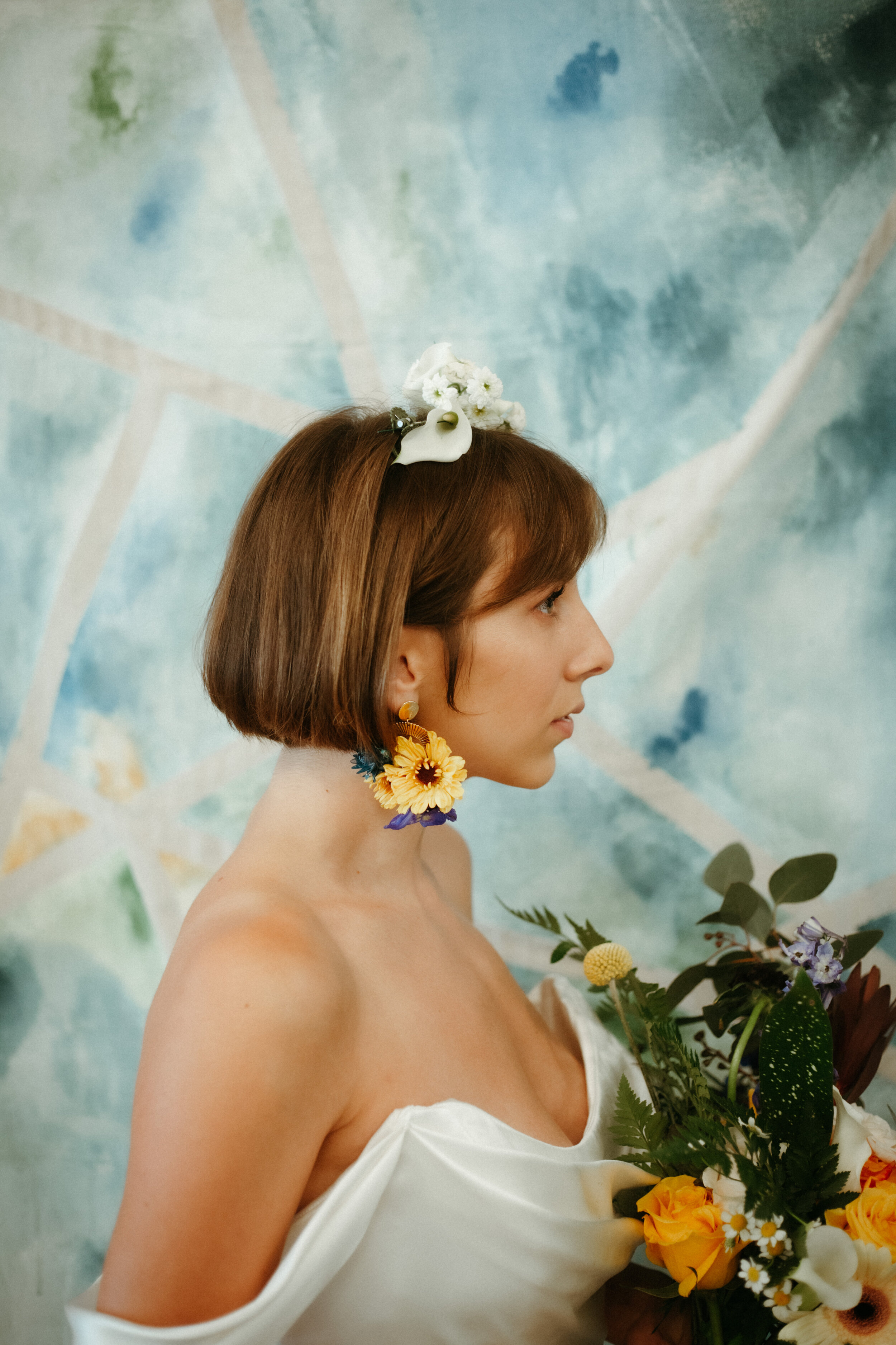  Artistic and colorful styled wedding shoot at Blanc Denver in Katherine Tash Ilaria wedding dress 