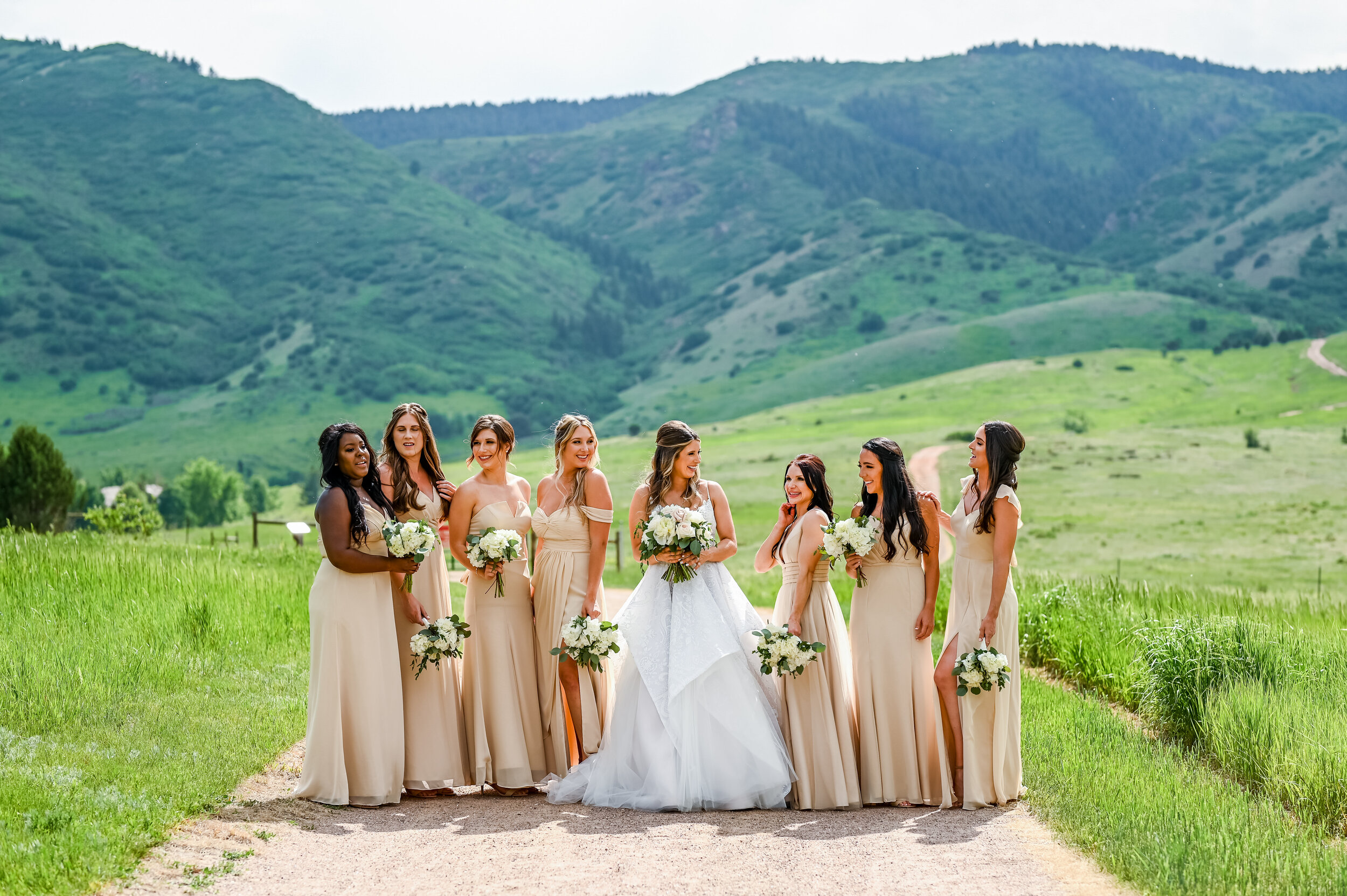  Victoria and Anthony’s Colorado outdoor summer wedding in Hayley Paige Markle wedding dress 