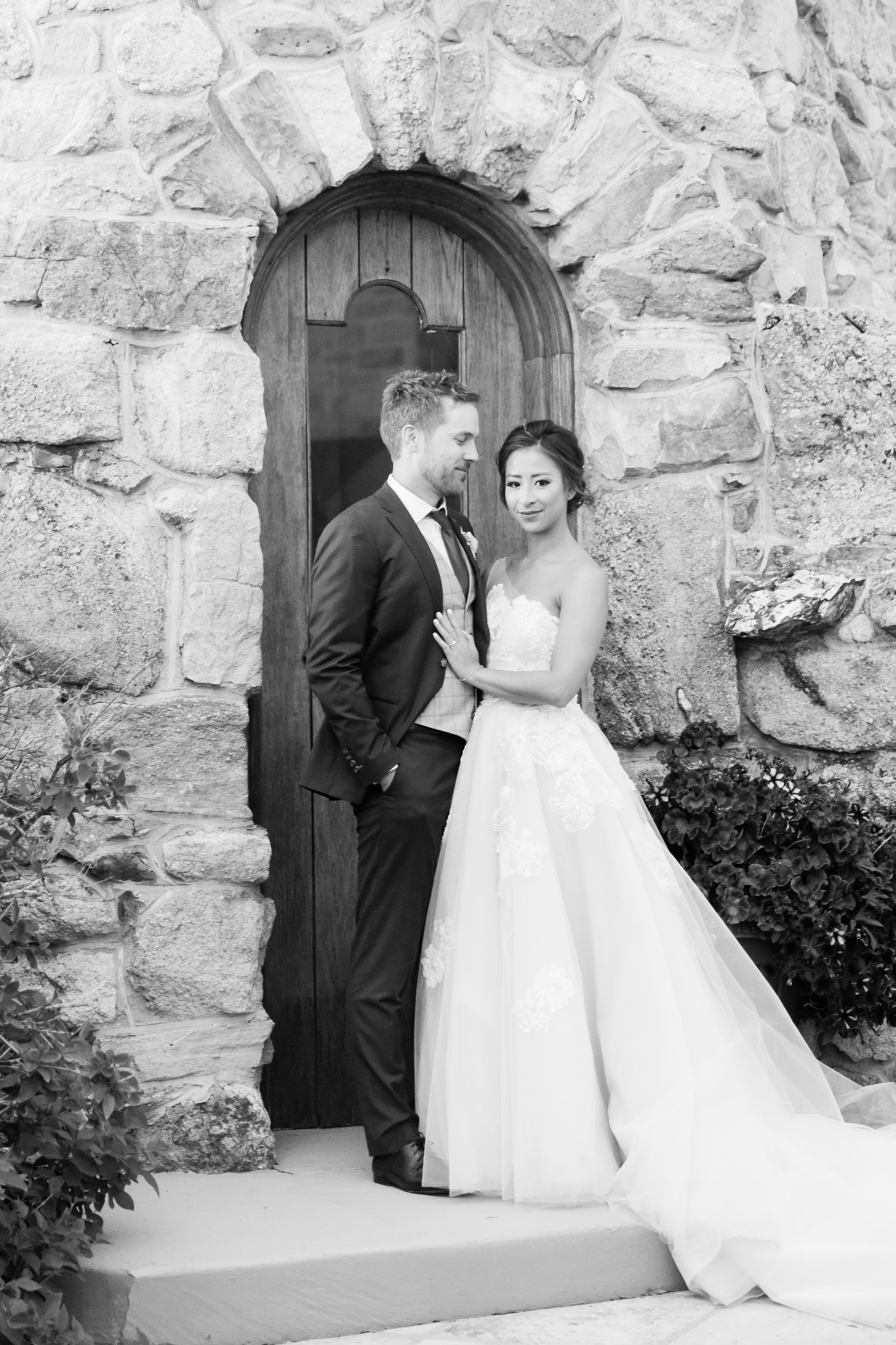  Ines Di Santo Peony wedding gown for Michele and Matthew’s real wedding at the Cherokee Ranch and Castle in Colorado 