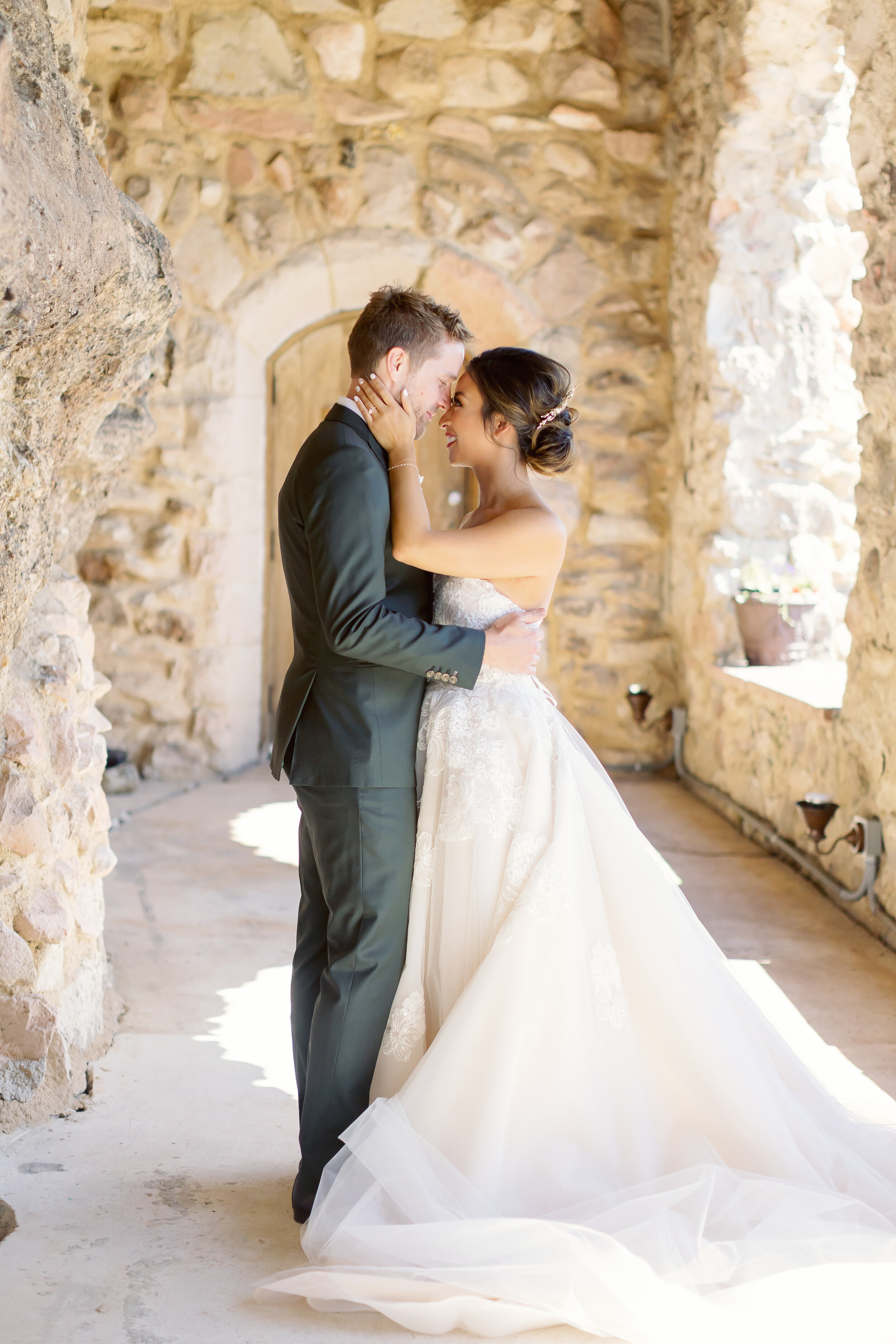  Ines Di Santo Peony wedding gown for Michele and Matthew’s real wedding at the Cherokee Ranch and Castle in Colorado 