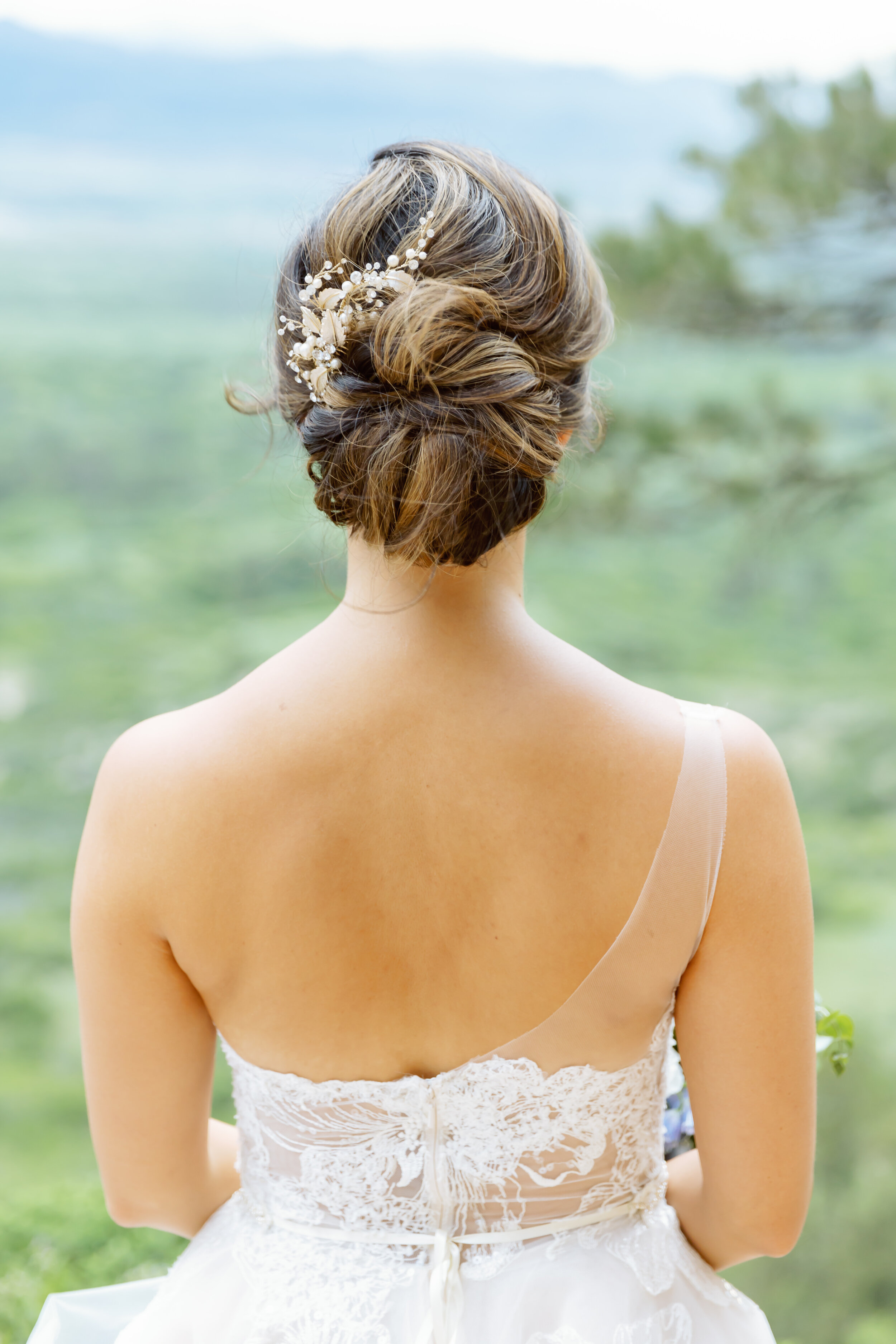  Ines Di Santo Peony wedding gown for Michele and Matthew’s real wedding at the Cherokee Ranch and Castle in Colorado 