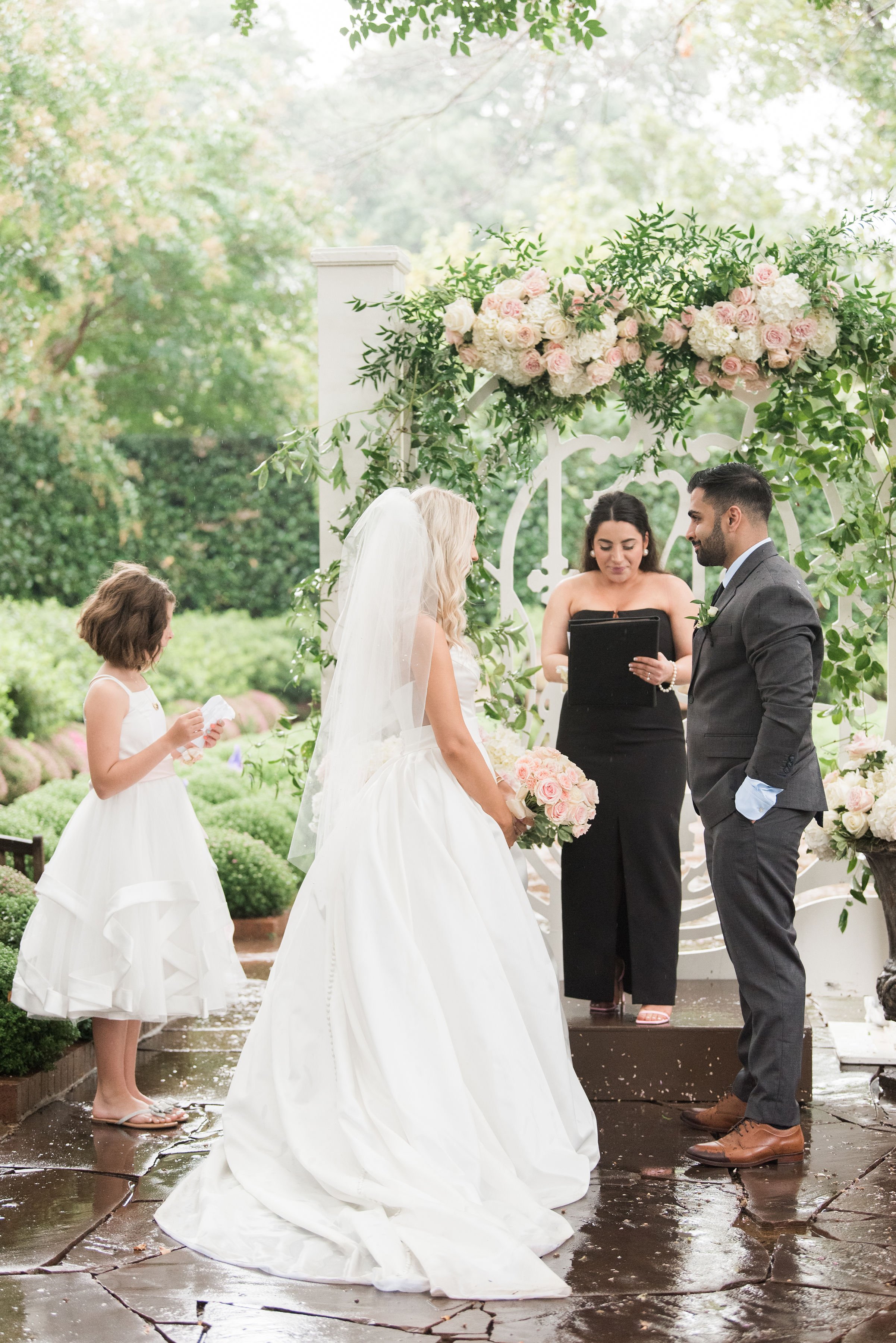 quice by ines di santo featured in a rainy day garden wedding on a annabe real bride