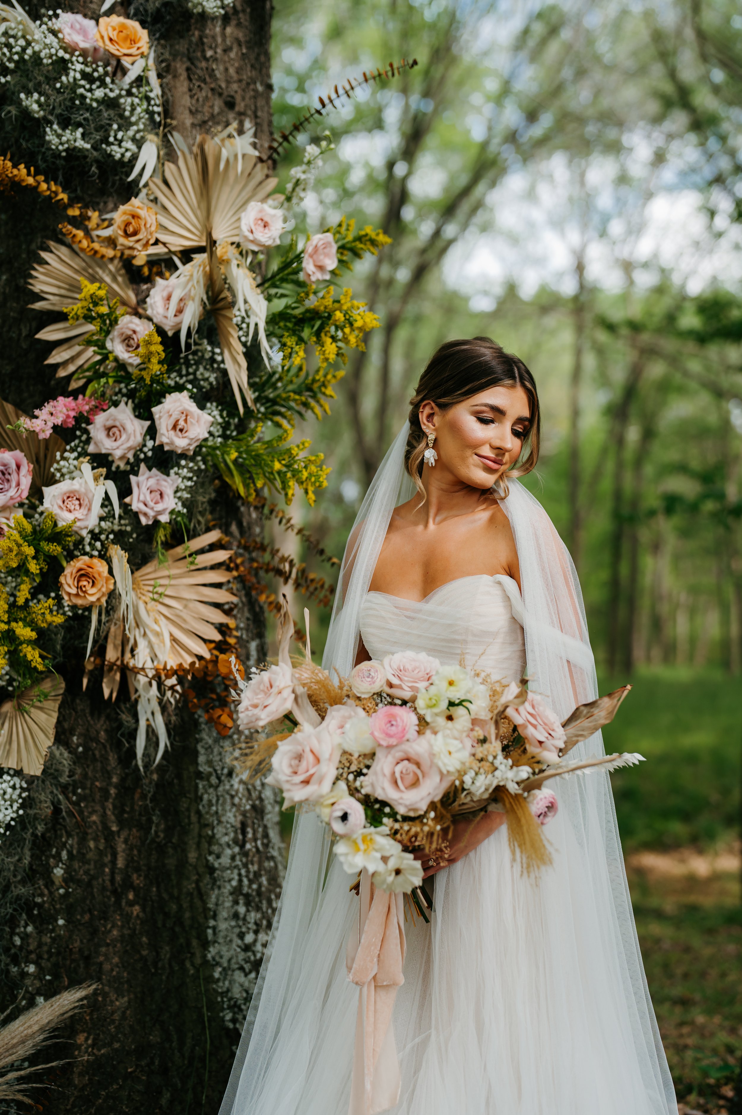 whimsical fairy garden wedding inspo featuring mist by watters from anna be bridal boutique