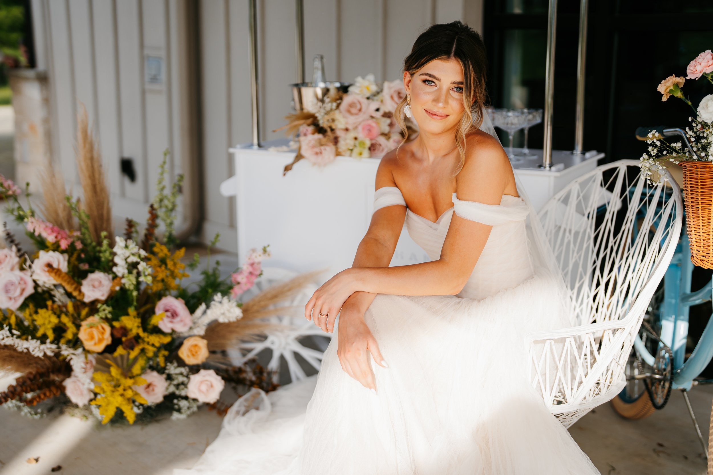 garden party wedding inspo featuring mist by watters from anna be bridal boutique