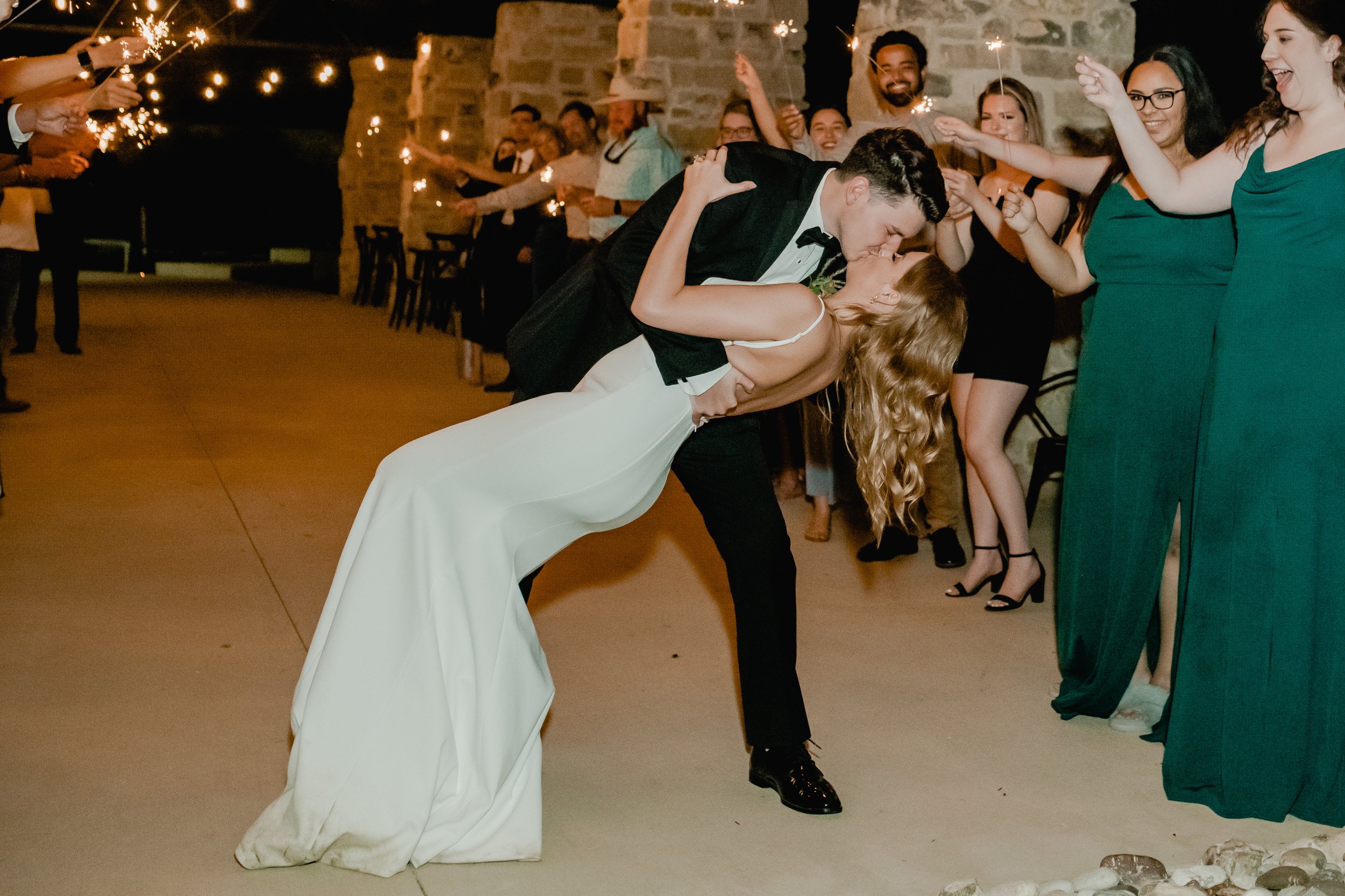 a romantic sparkler exit for this modern san antonio texas wedding