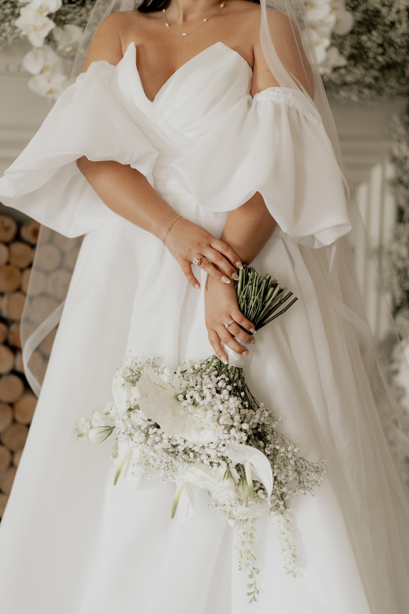 a eva lendel ball gown wedding dress featuring optional sleeves from anna be bridal boutique