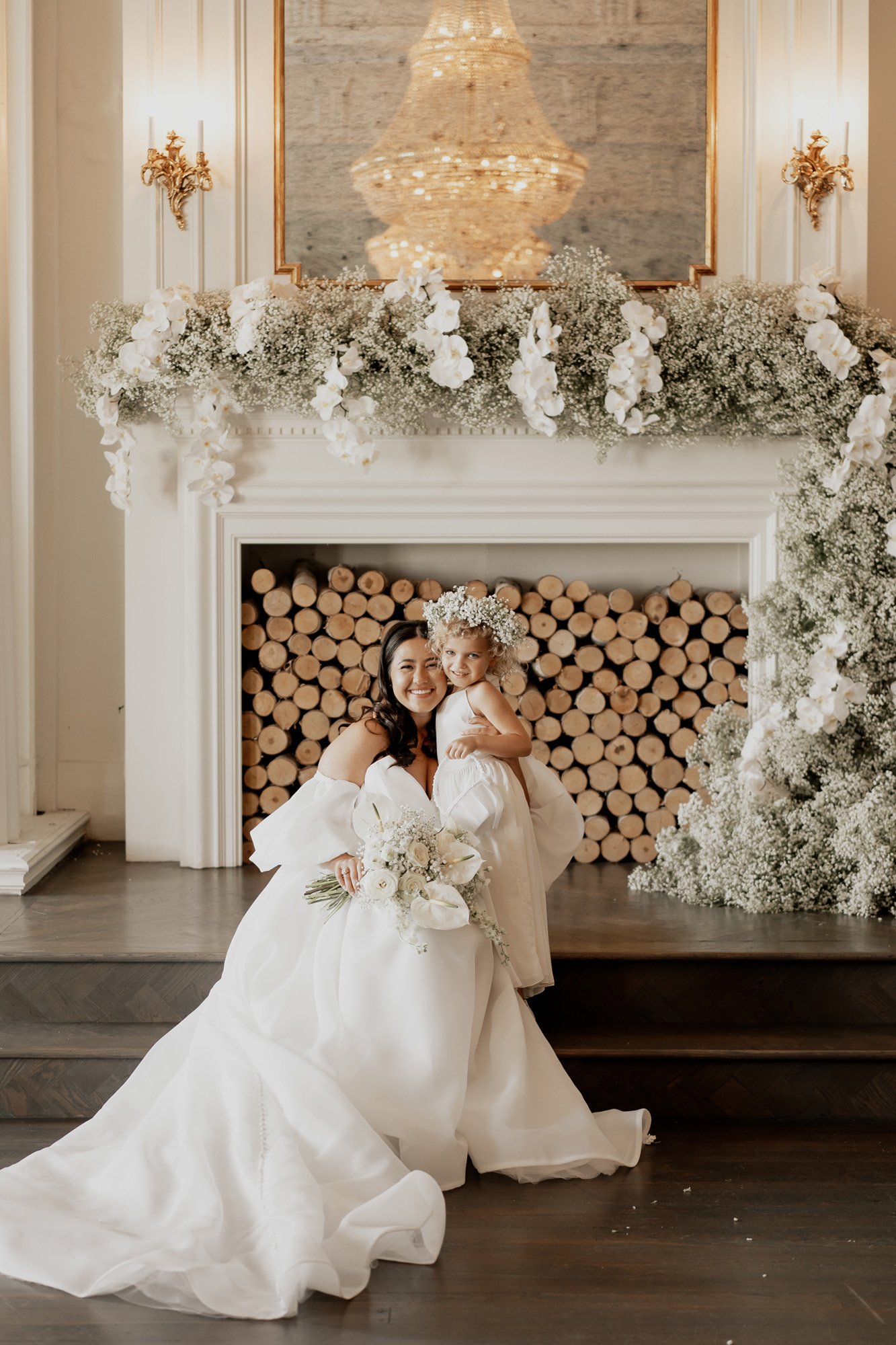 this modern romantic bride wearing the 'samanta' eva lendel ball gown