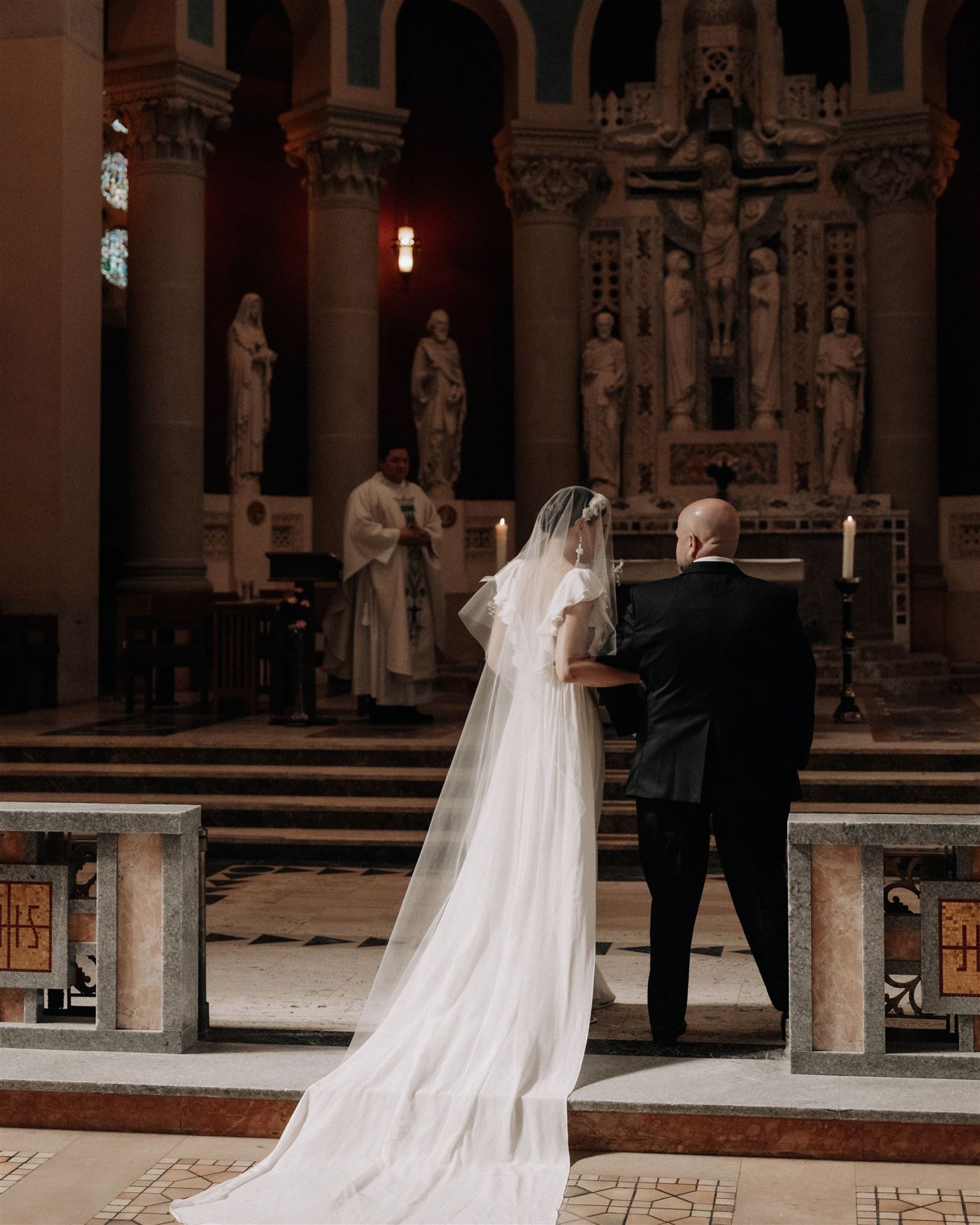 wedding-recessional-catholic-churches-philadelphia-strapless-gown-classic- wedding - Event Planning and Design, Philadelphia | Evantine