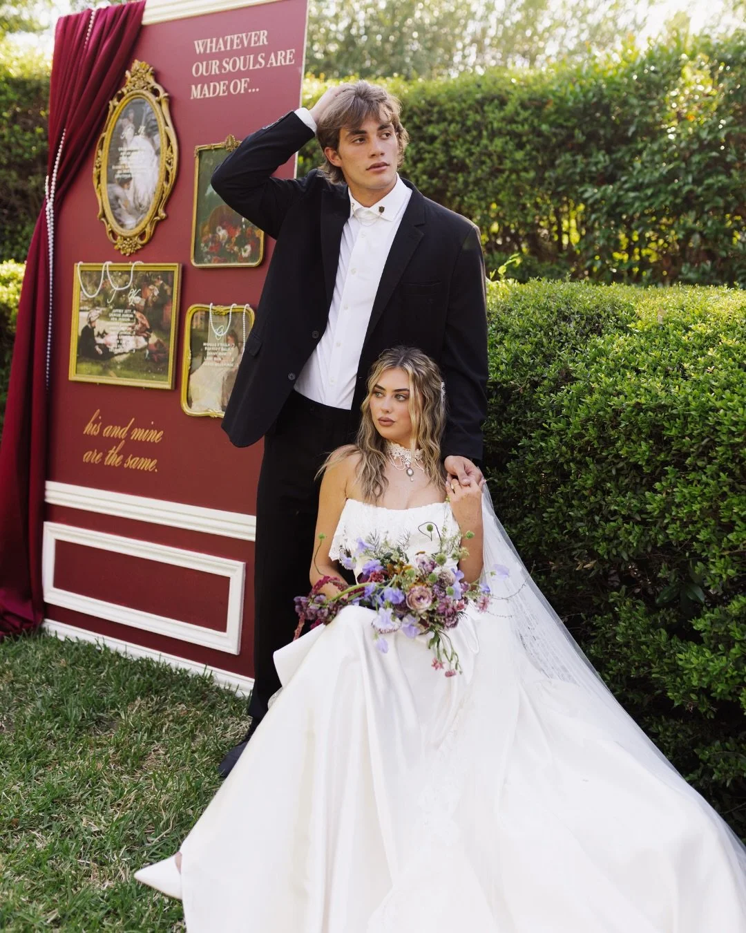 pov: wuthering heights themed wedding featuring arden by @ruedeseinebridal ✨💐

this styled shoot is dreamy, romantic &amp; incredibly unique 🖤 shoutout to the creative team that made this shoot happen:

dress | arden by @ruedeseinebridal via &amp;A