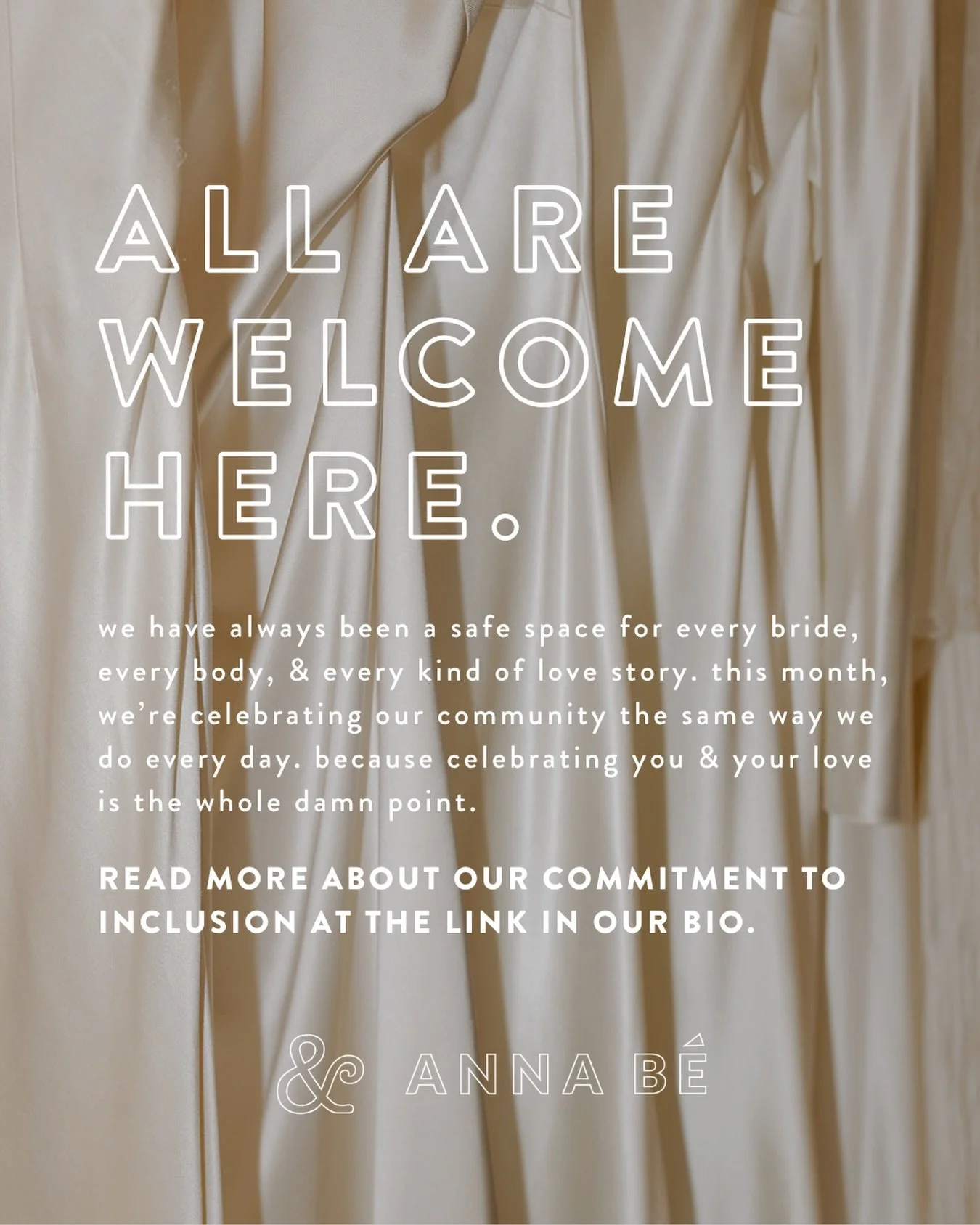 all are welcome here 🤍

we have always been a safe space for every bride, every body, &amp; every kind of love story. this month, we&rsquo;re celebrating our community the same way we do every day. because celebrating you &amp; your love is the whol