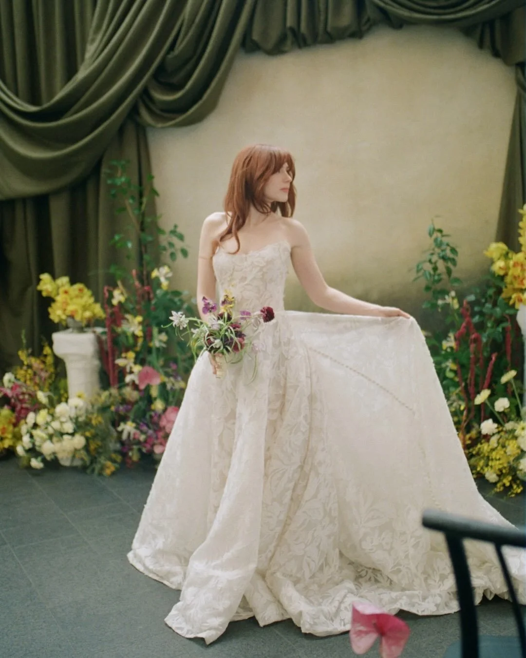 looking for wedding inspo? look no further. this styled wedding shoot, featuring ezra by @jennyyoonyc + pops of plum, olive + yellow, is perfect for your pinterest board 🕊️

dress | ezra by @jennyyoonyc via anna b&eacute; bridal boutique
photographe