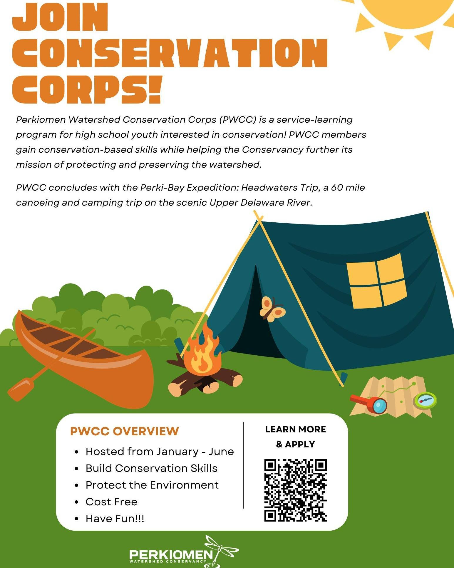 There are just a few weeks left to apply for 2026 Perkiomen Watershed Conservation Corps! This FREE 6-month program is designed to help high school students gain hands-on conservation skills. Students also have the opportunity to participate in the P