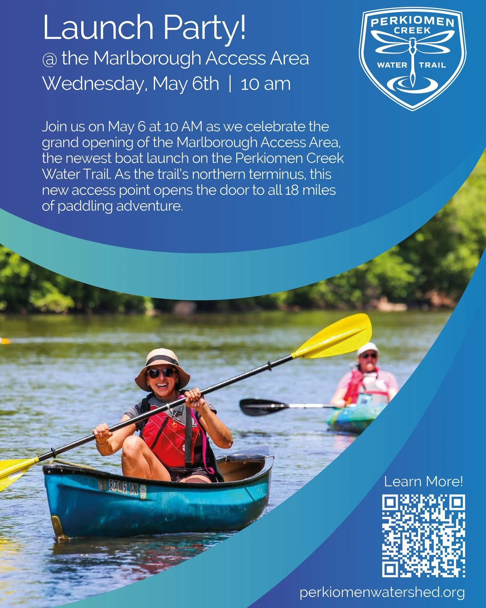 This is the moment you've been waiting for... we finally have a new launch for the Upper Perkiomen Creek Water Trail! Join us tomorrow at 10 am for the BIG Ribbon-Cutting Ceremony! RSVP below to reserve your FREE Launch Party SWAG!
https://signup.com