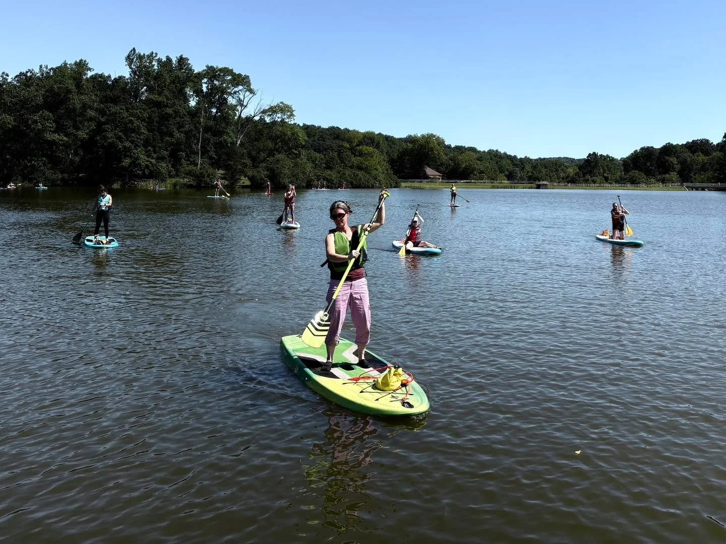 Another fun-filled and relaxing day out on the water&hellip; paddle board yoga is where it&rsquo;s AT!!