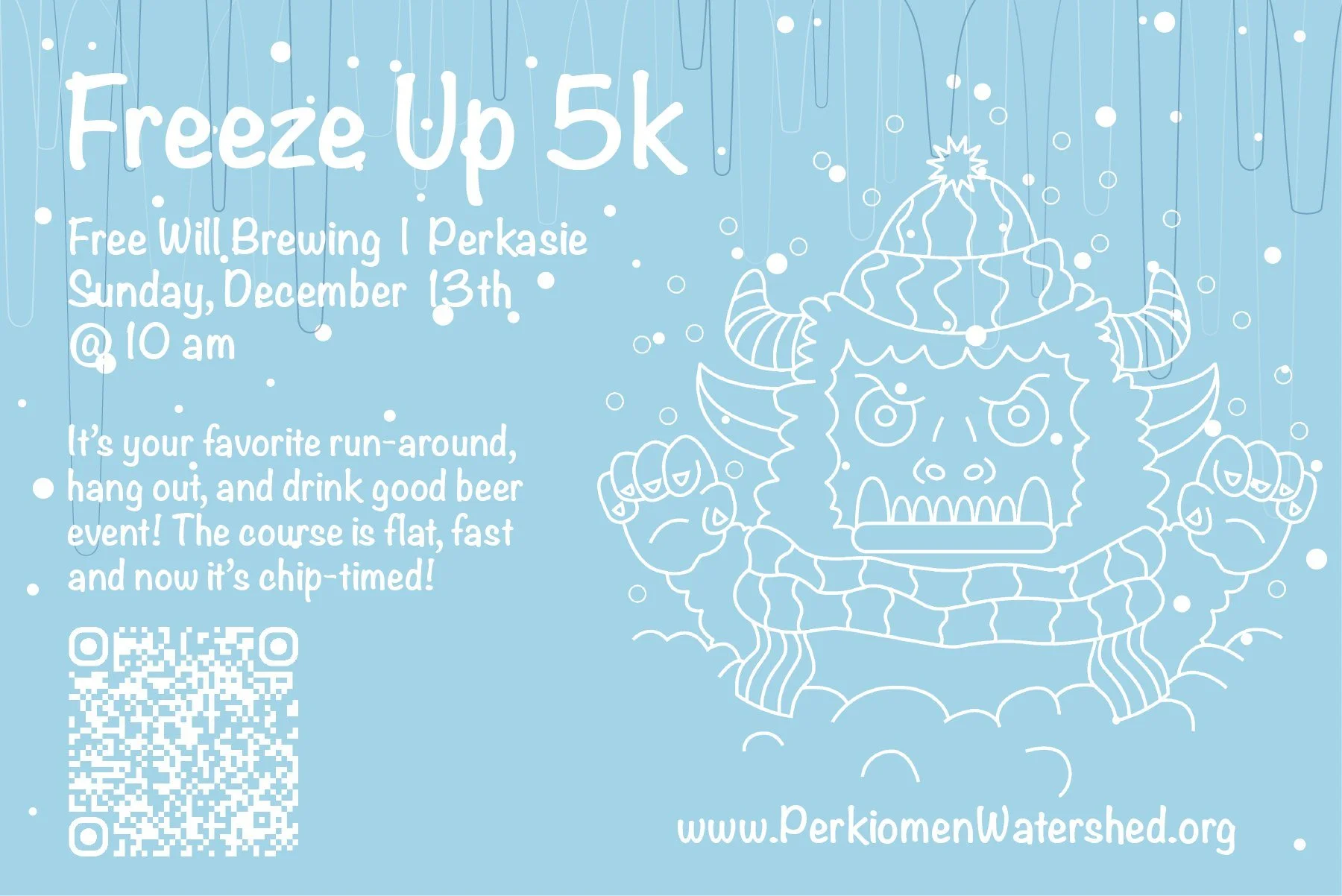 Tomorrow is the LAST DAY for Early Bird Registration for the Freeze Up 5k! Don't get left out in the COLD!!🥶🥶🥶
https://www.perkiomenwatershed.org/store/p/freeze-up-5k-registration