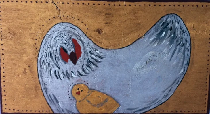 Madonna and Chick: Wood, acrylic