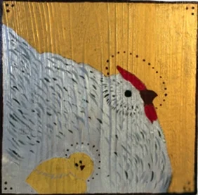 Madonna and Chick #2: wood, acrylic