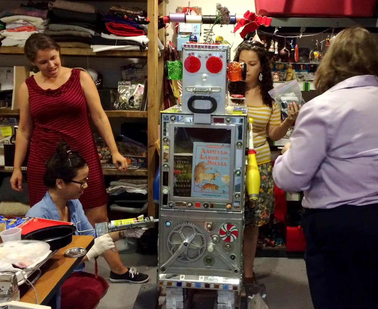 Robot gets a final spiff up before going outside!