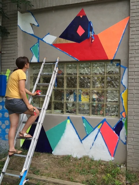 Alexis Cohen goes bravely up the ladder!