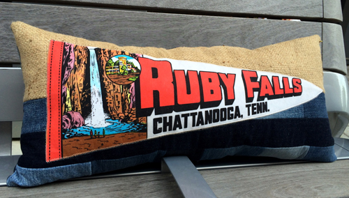 Ruby Falls pennant pillow