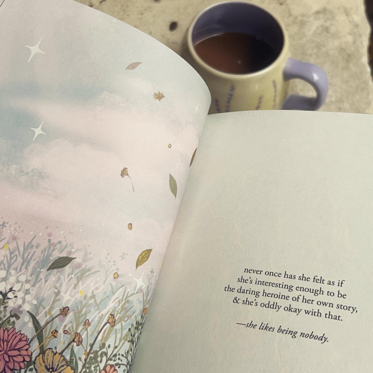 Morning coffee and poetry. ☕️📖🌸