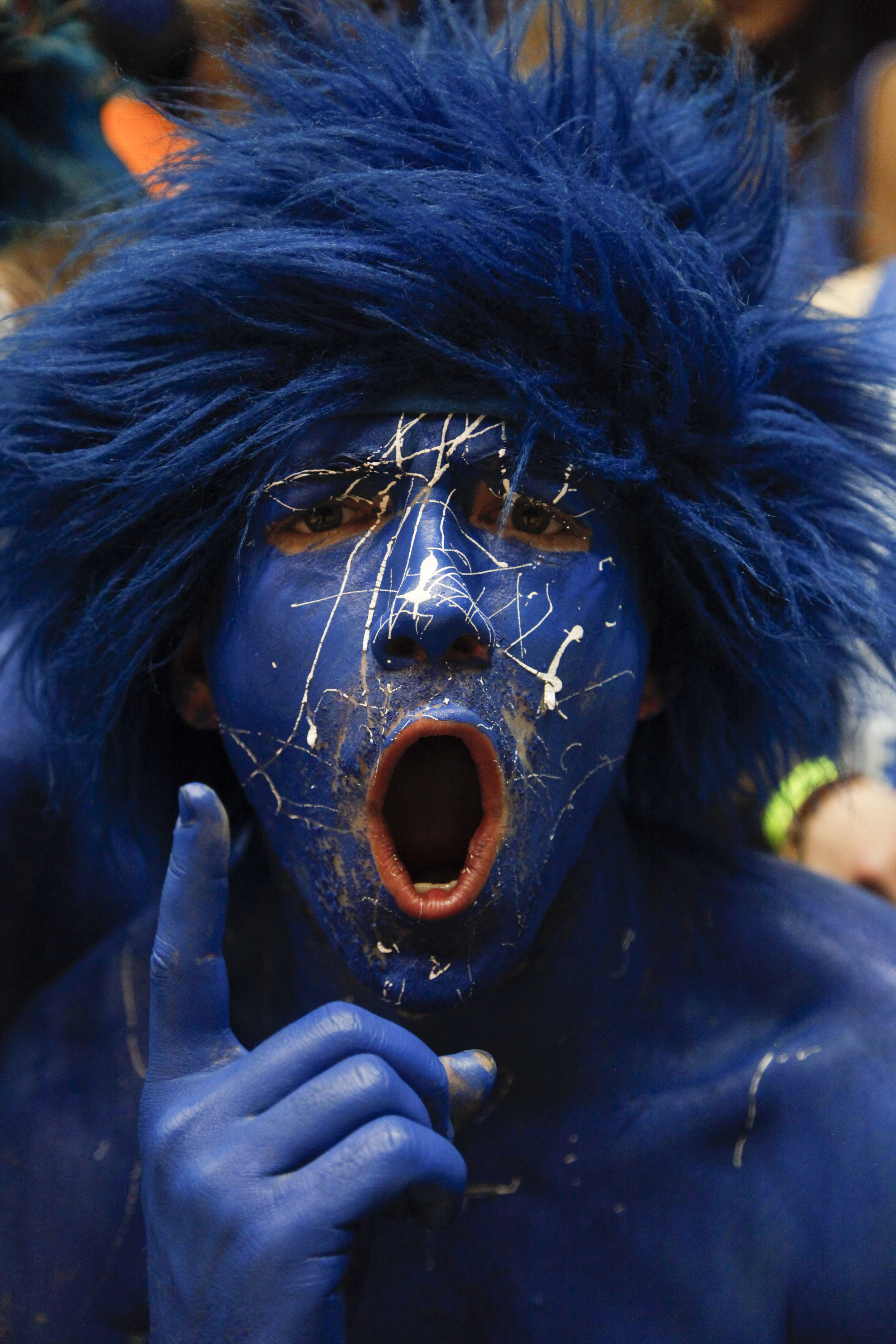 A Cameron Crazy gets pumped before the Duke vs. UNC game.