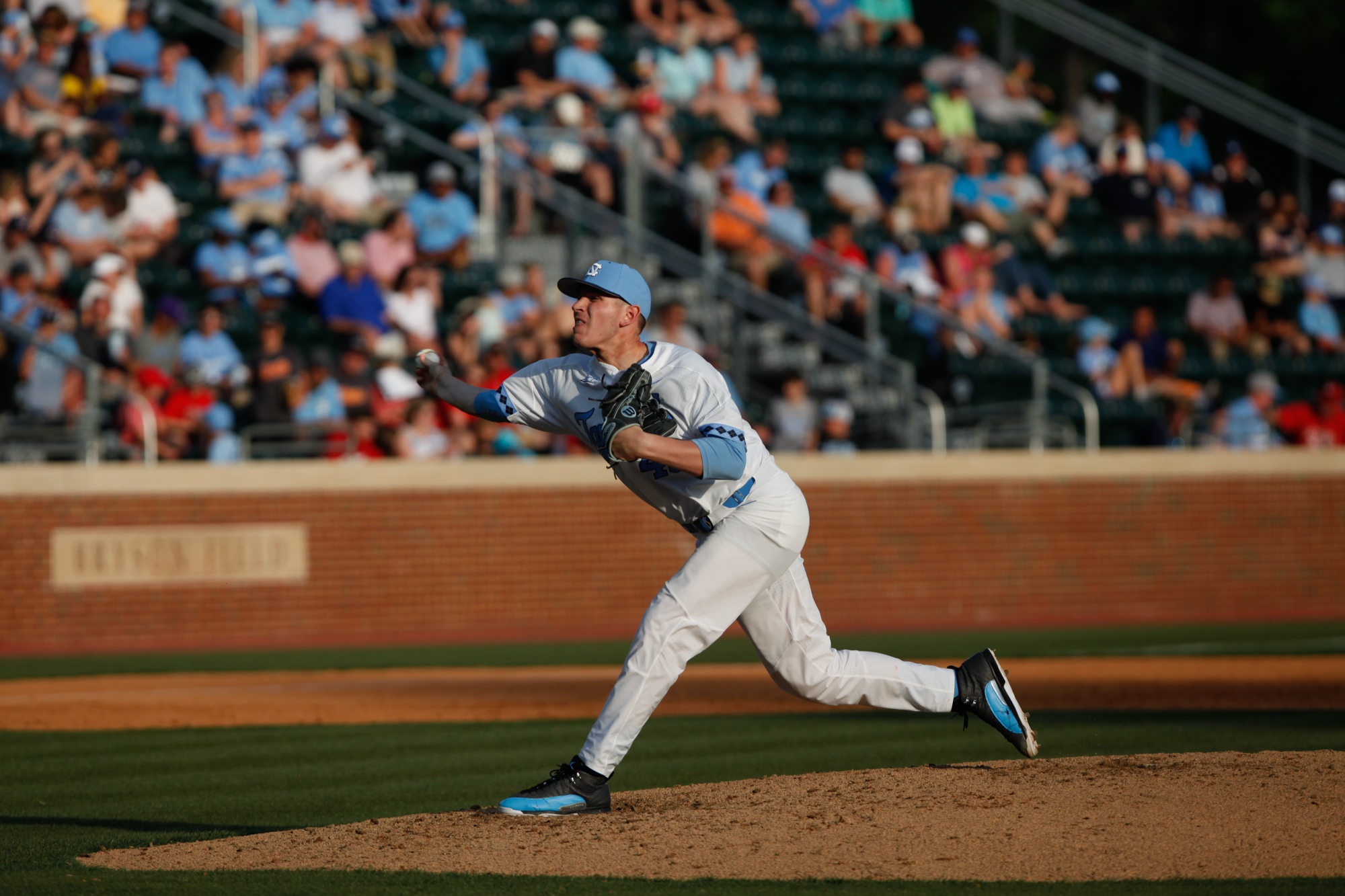 North Carolina's JB Bukauskas pitches against Davidson during the first round of the College World Series. 