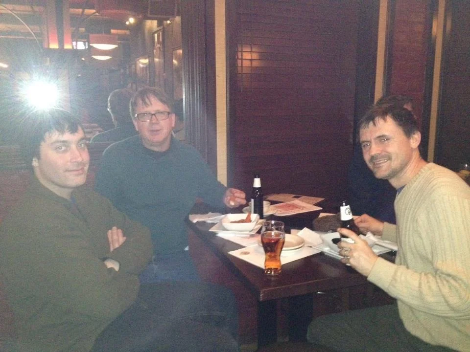 From left: Charlie, Rimas Blekaitis, and me