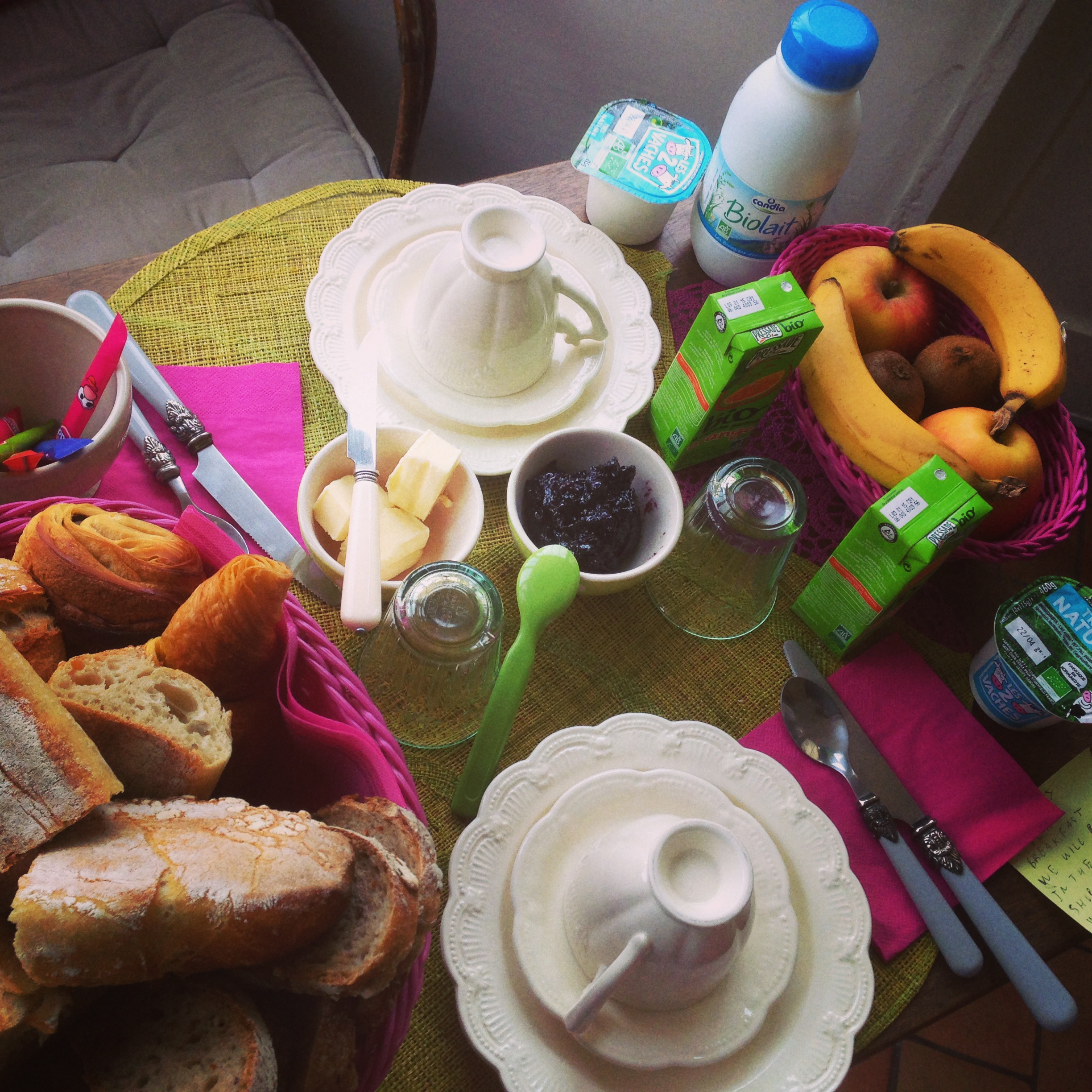 The incredible breakfast served at our B&B