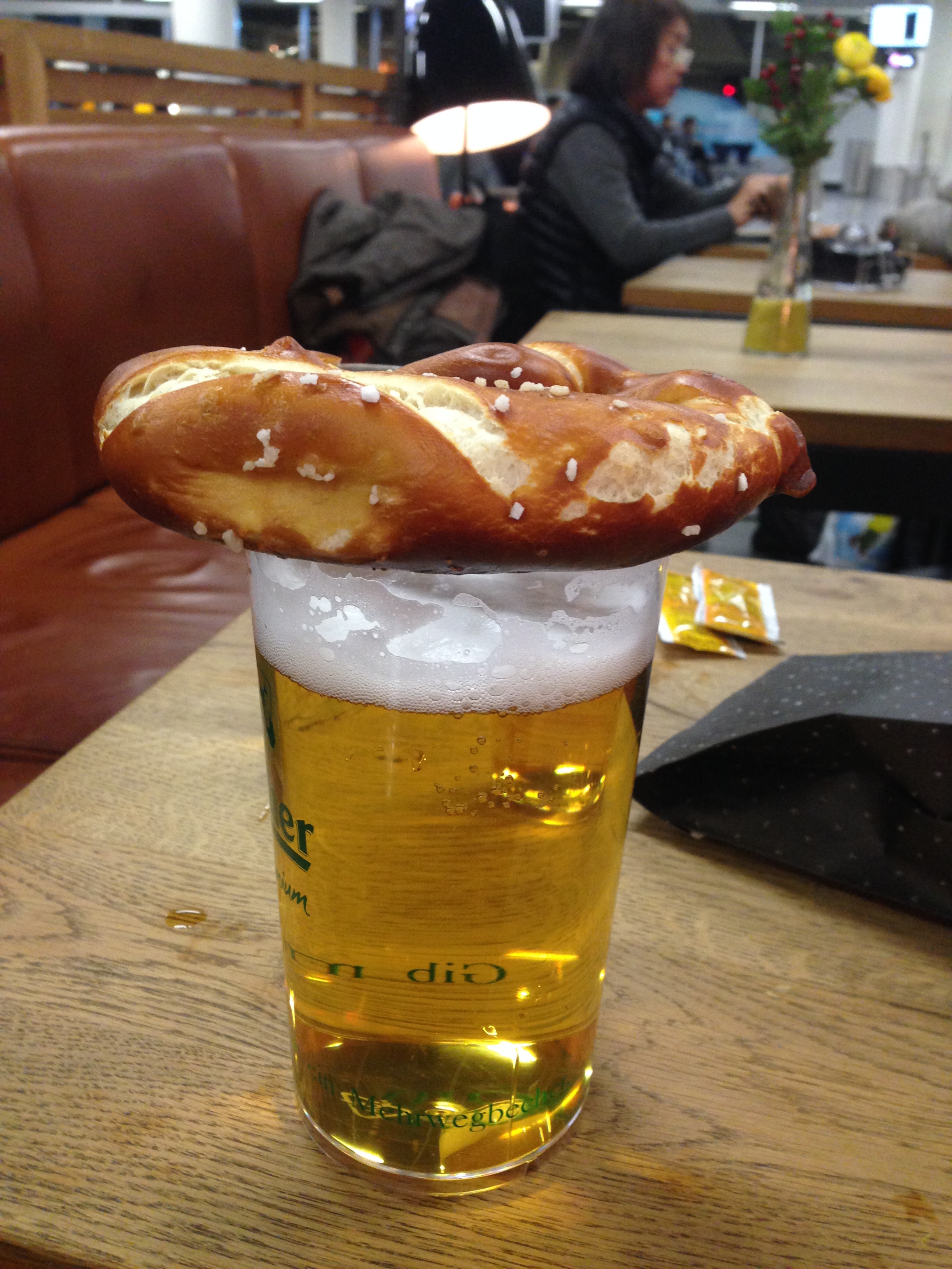 The beer we eventually managed to get in Frankfurt airport.