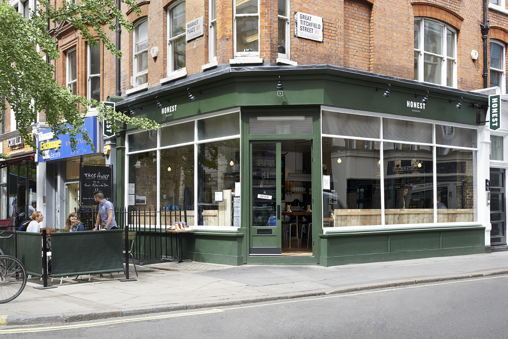 Honest Burgers brand new restaurant on Marketplace, just behind London's Oxford Street.