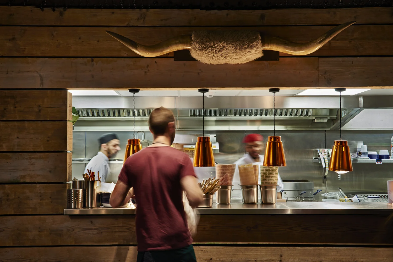 Honest Burger's new location in Liverpool Street. Imagery and Photography by London based still life and food photographer Scott Grummett