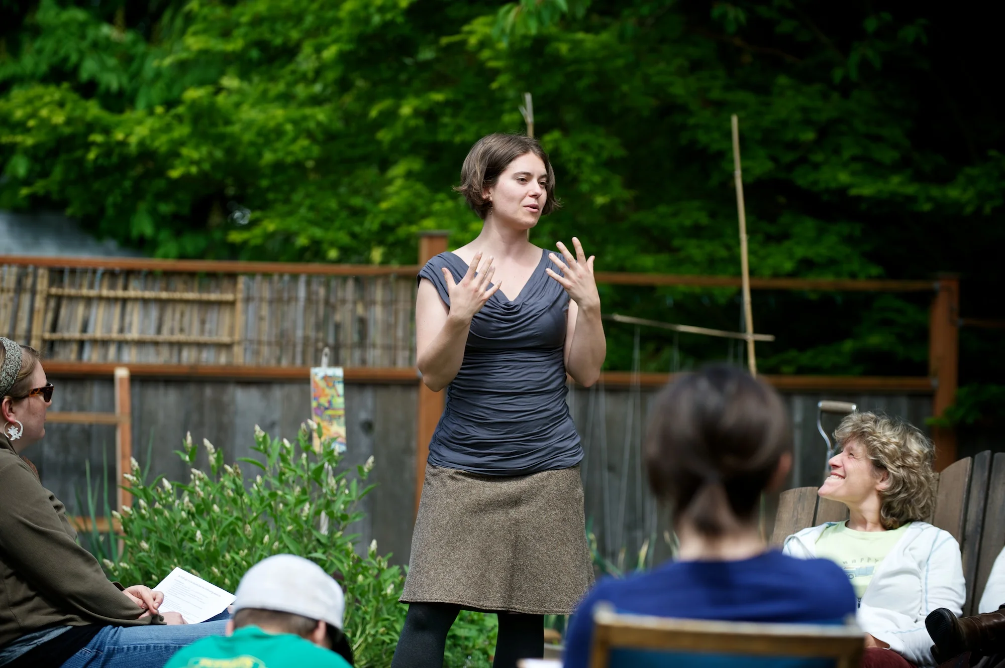 Lina telling us some of her personal stories about living tiny.