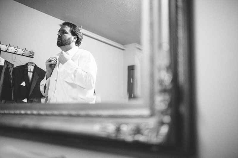 Groom getting ready