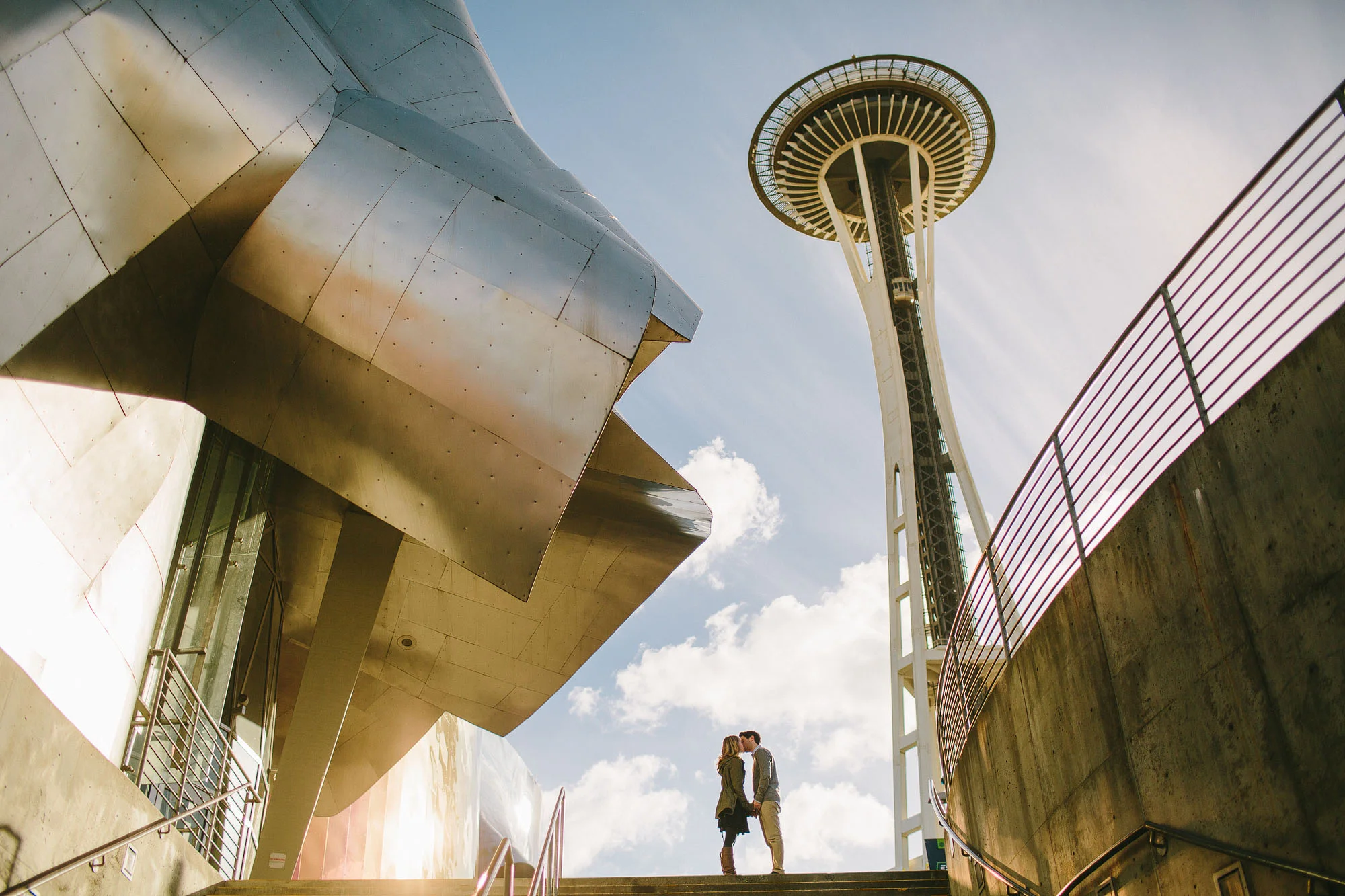Seattle engagement photography Space Needle